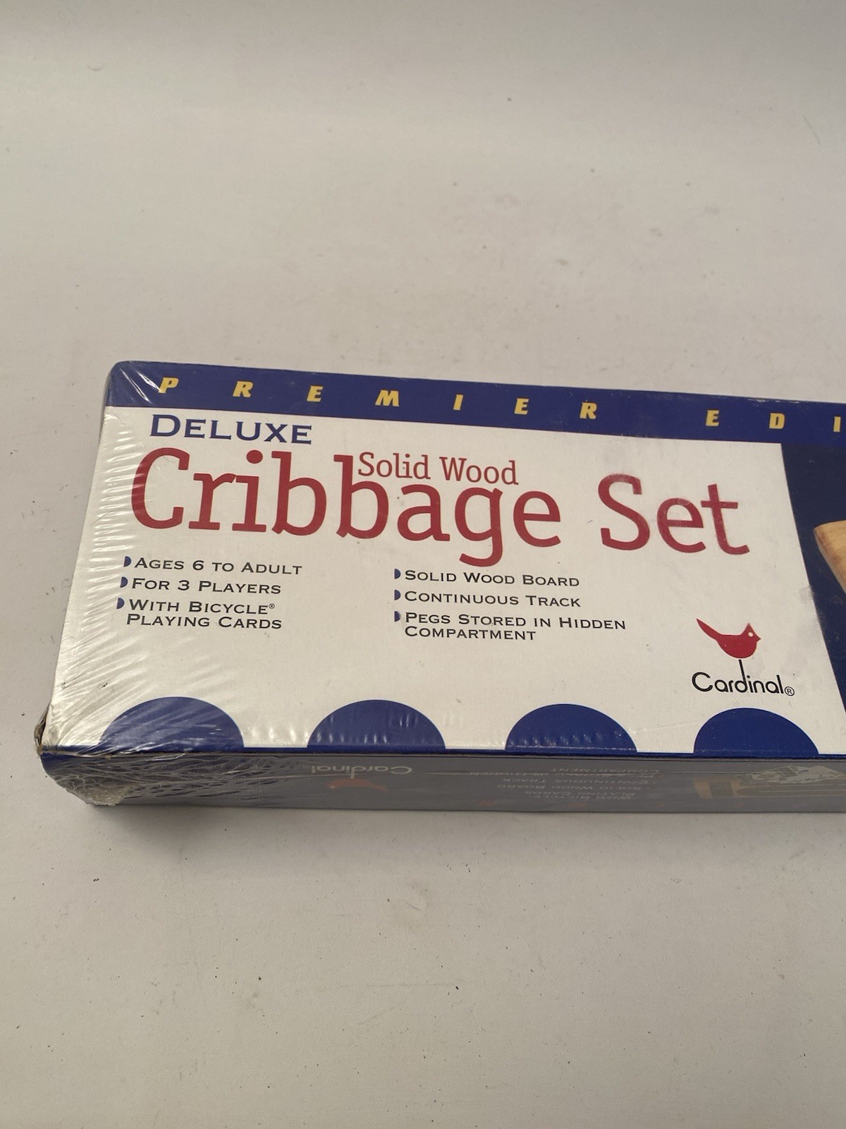 Cribbage NEW SEALED 1997 Deluxe Set SOLID WOOD CARDINAL W/ Cards Board Game