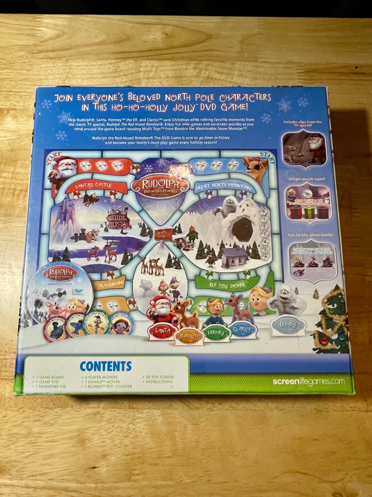 Rudolph the Red-Nosed Reindeer DVD Game Screenlife Family Holiday Board Game