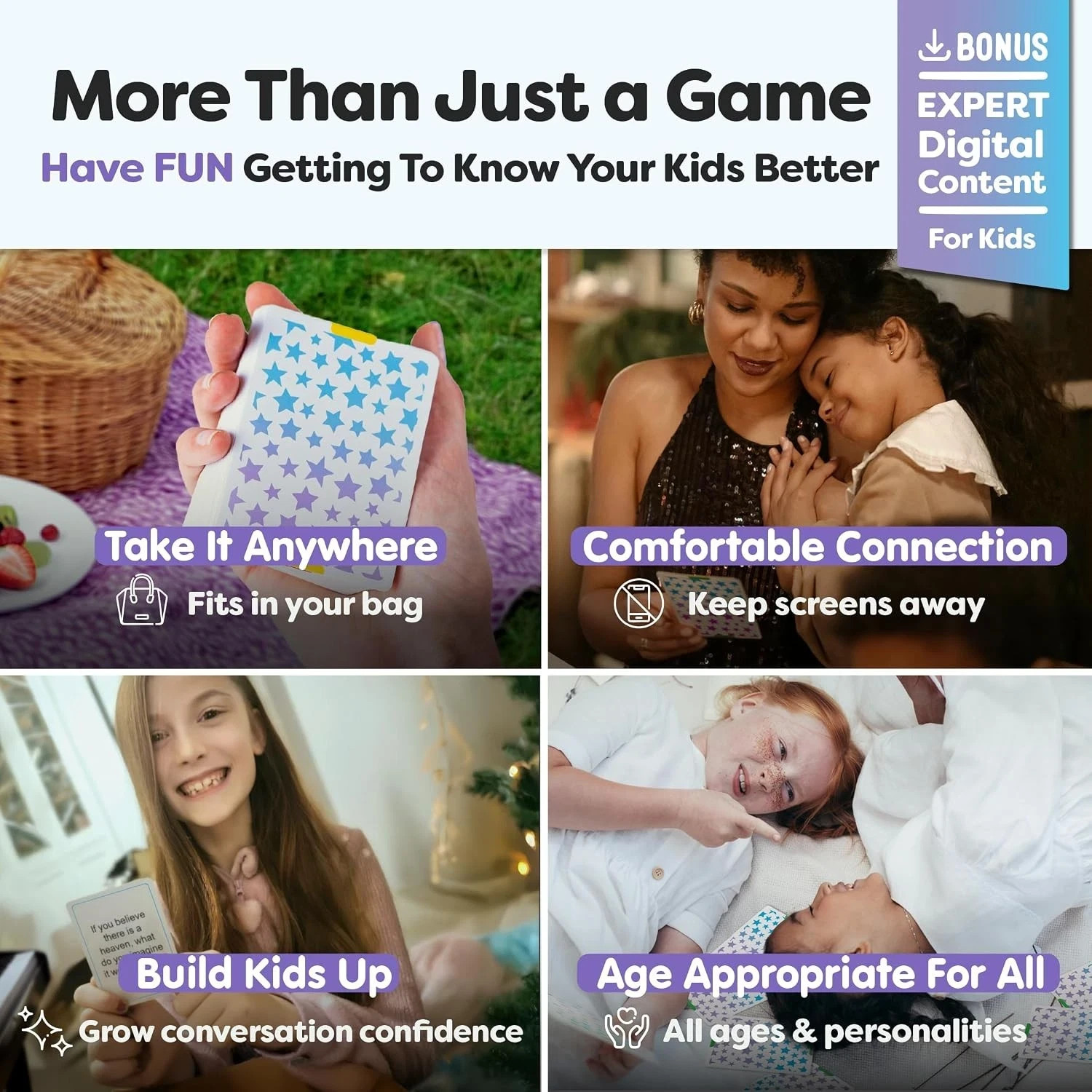 200 Kids Conversation Cards – Screen-Free Family Dinner Game and Road Trip Essen