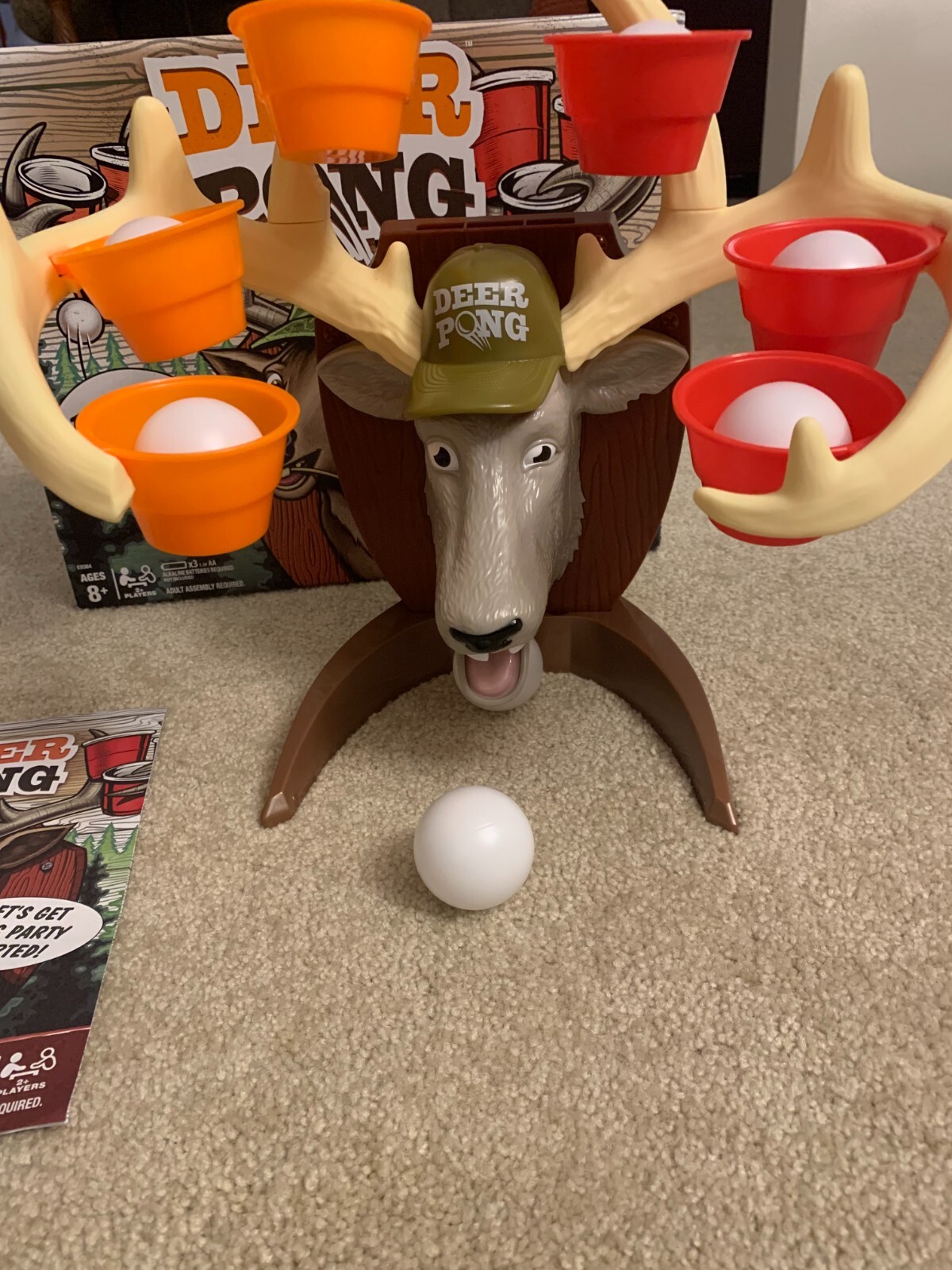 Hasbro Deer Pong Game with Talking Comical Deer Ages 8 & UP