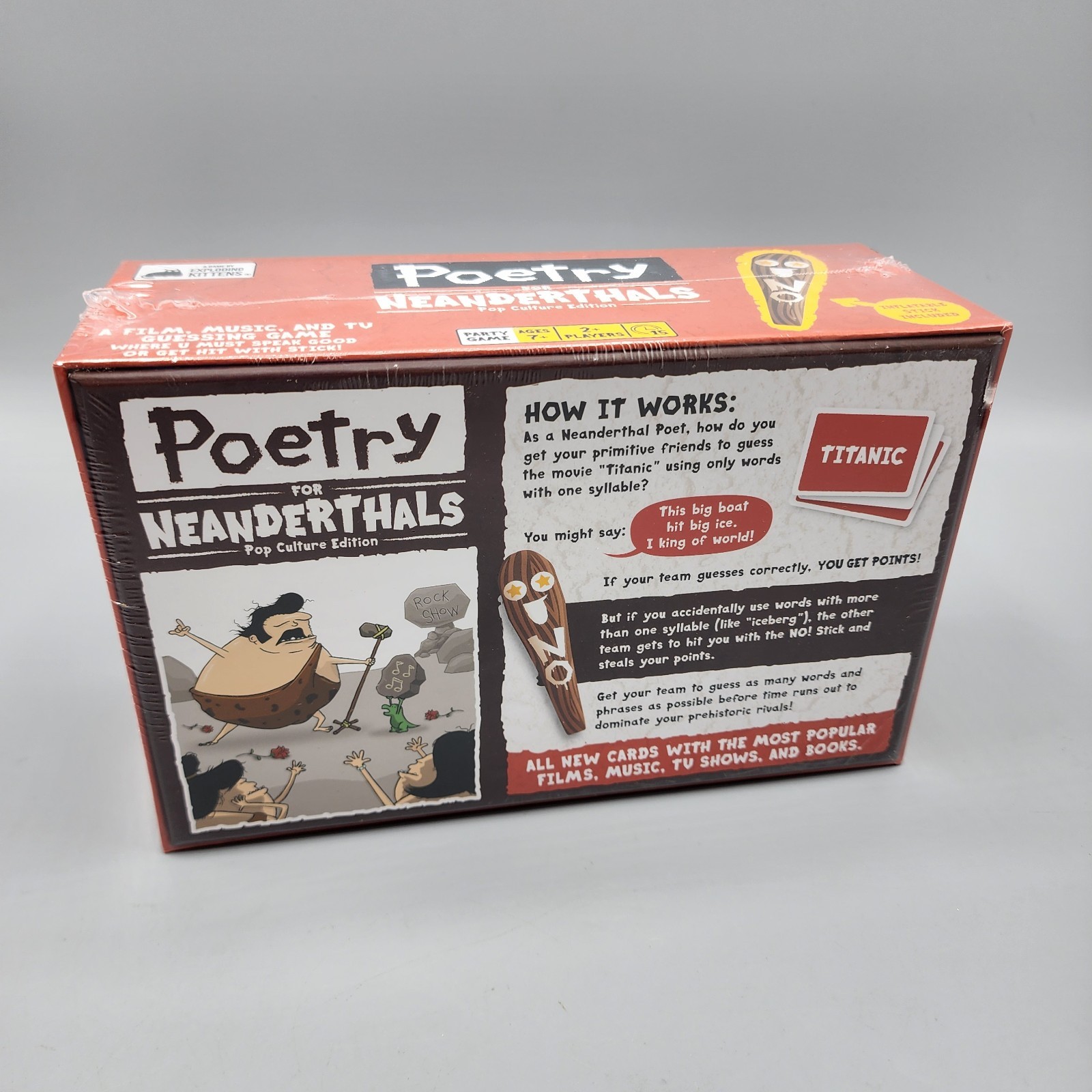 Pop Culture Poetry For Neanderthals Family Word Game Exploding Kittens Party NEW
