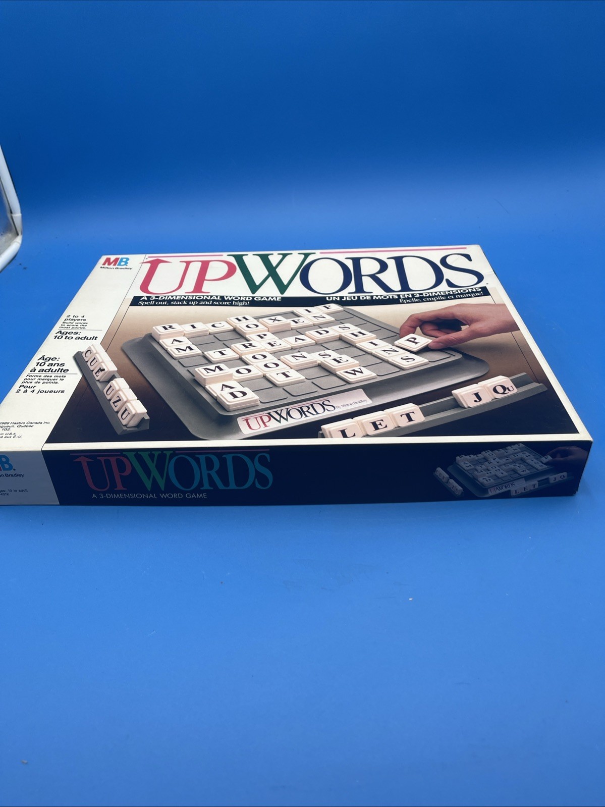 Upwords Board Game Milton Bradley Vintage COLLECTIBLE 1988 Complete 8×8 grid