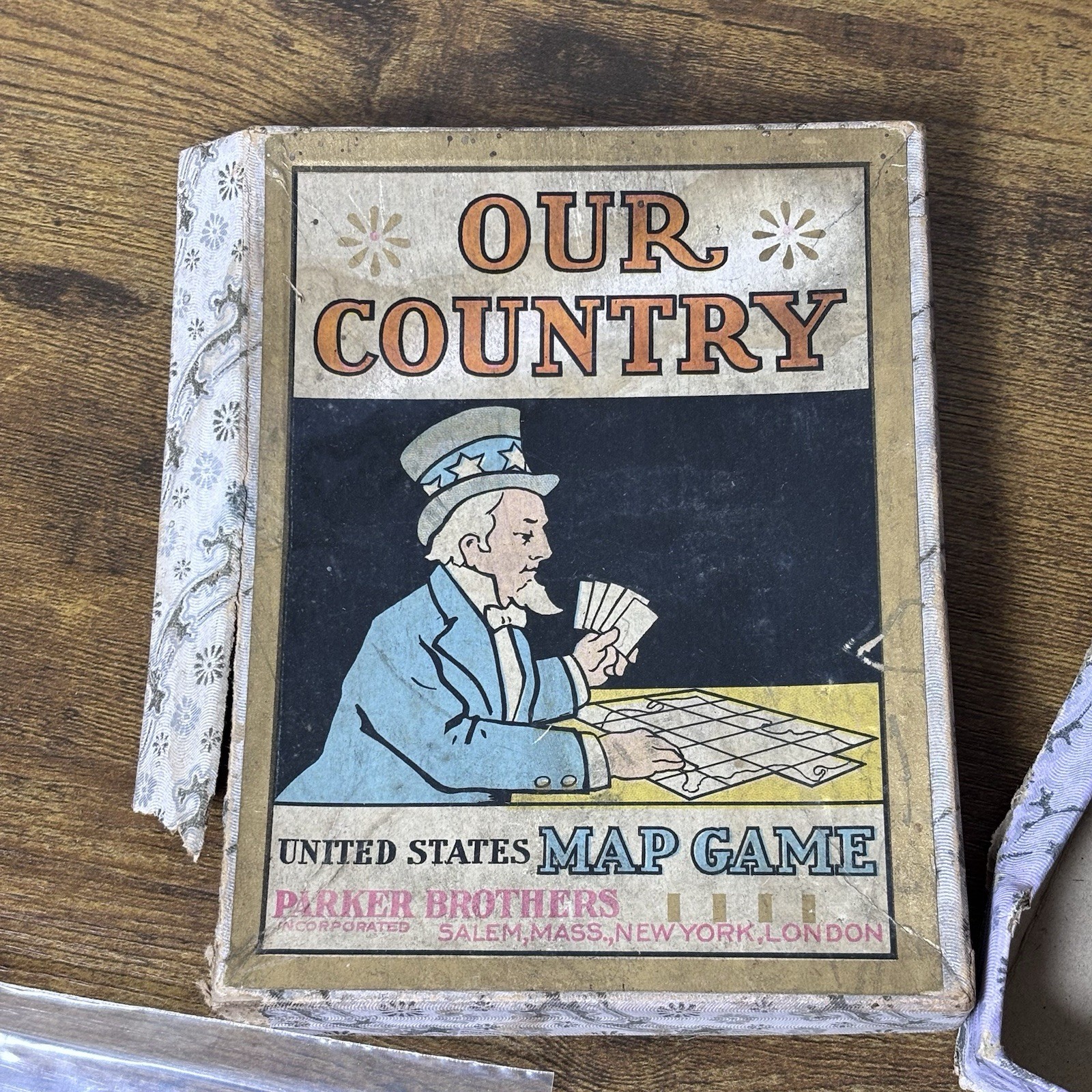 Antique 1910 Parker Brothers Our Country United States Map Game Complete