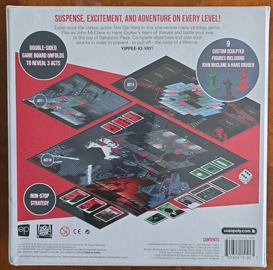 Die Hard: The Nakatomi Heist Board Game Op USAopoly 2019 Factory Sealed NEW