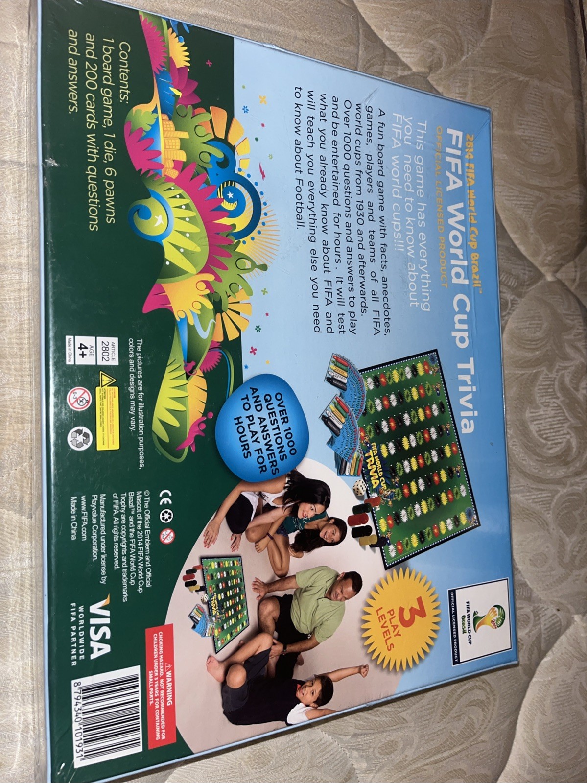 FIFA World Cup Trivia – 2014 Board Game, Over 1000 Questions, Sealed/ New In Box