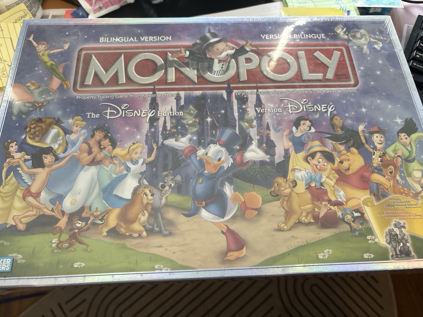 Monopoly Disney Edition Board Game Hasbro Parker Brothers 2001 Sealed Bilingual