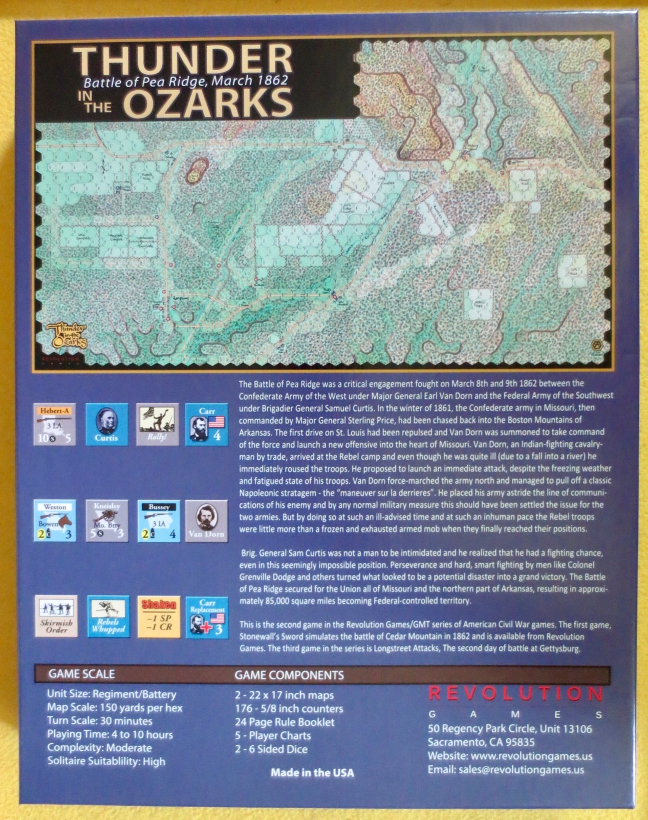 Thunder in the Ozarks Battle for Pea Ridge, March 1862 Revolution Game unpunched