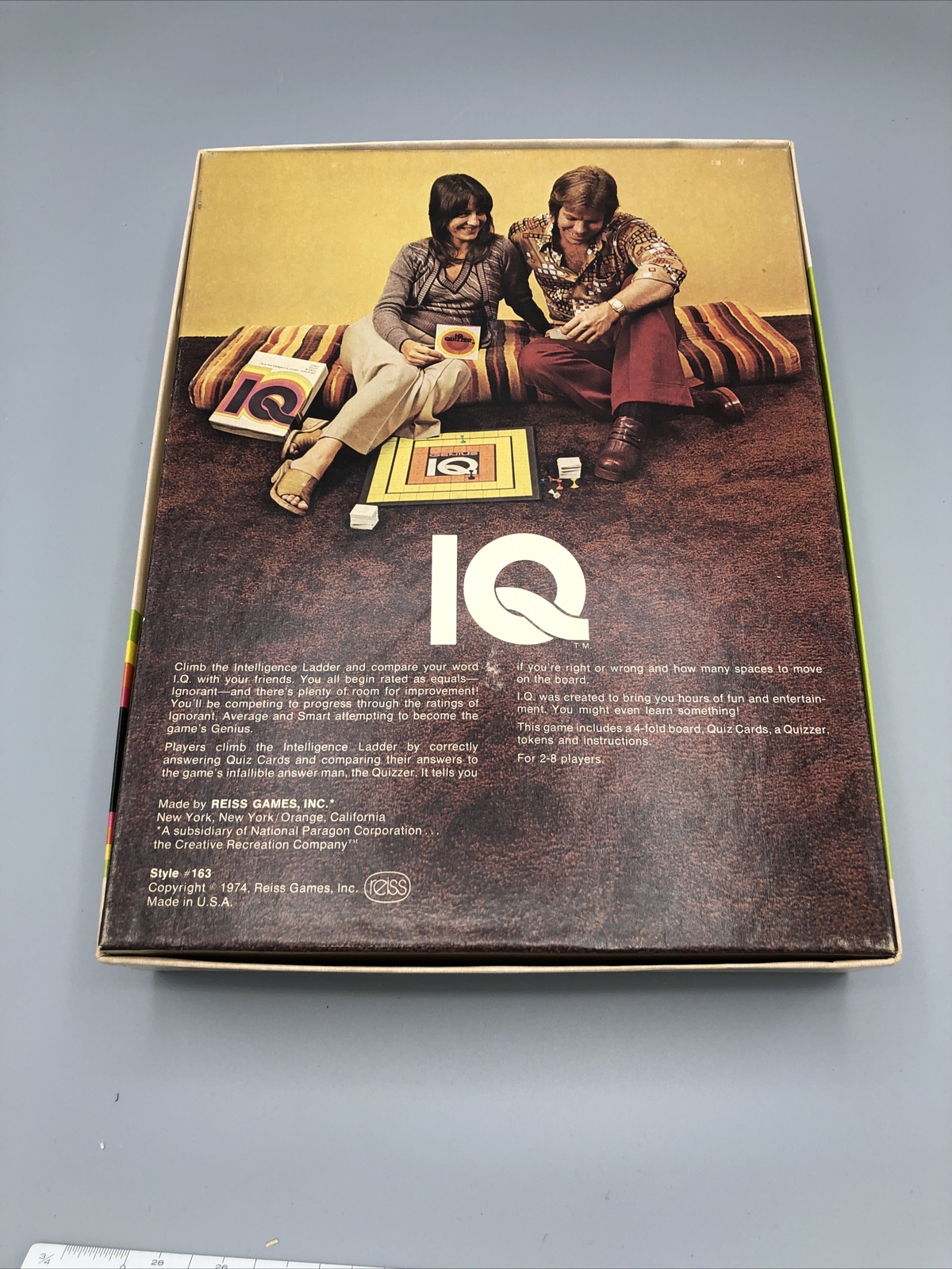IQ Board Game, Reiss Games, 1974, Style #163, Complete Set
