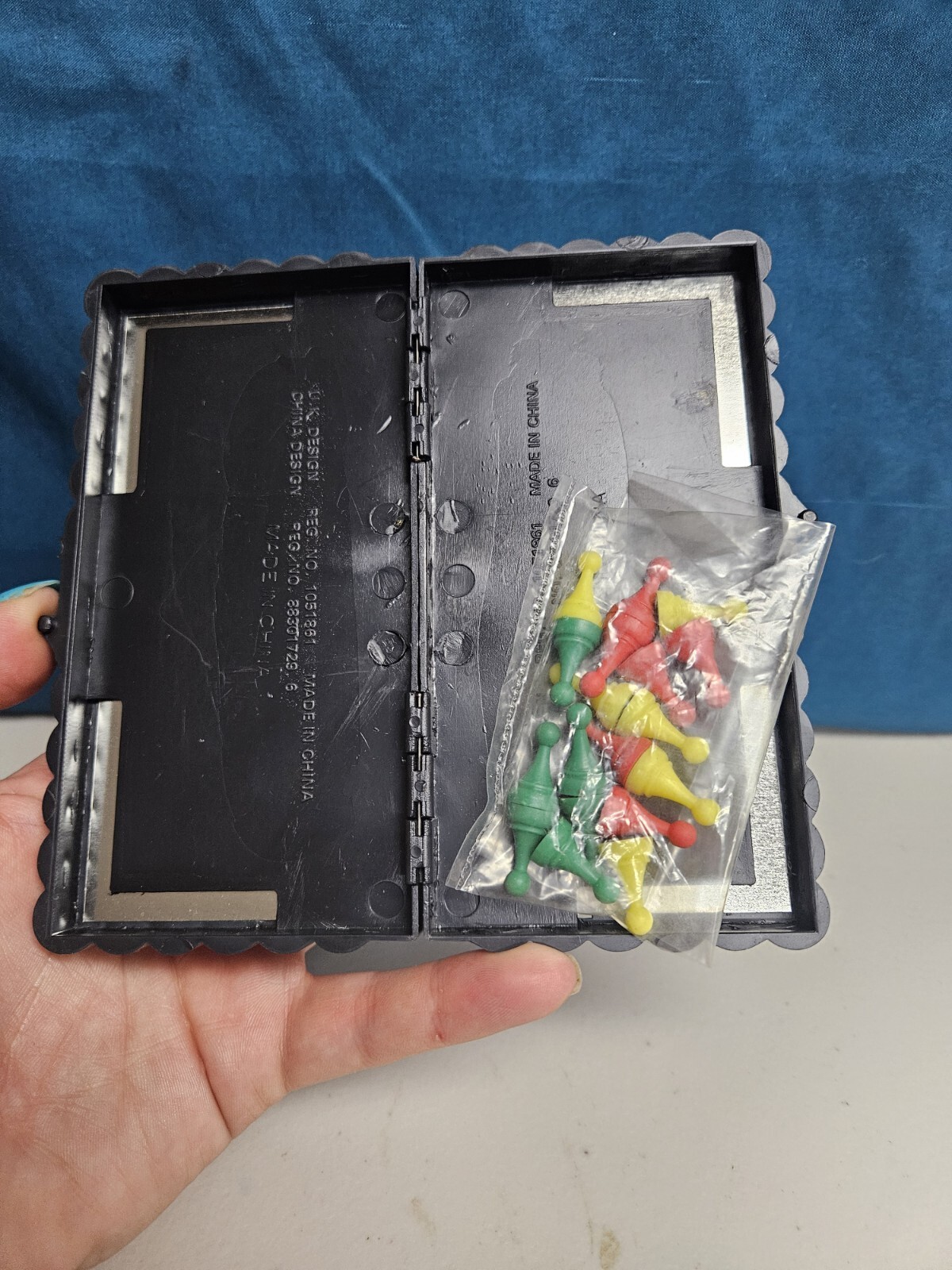 Vintage Travel Magnetic Chinese Checkers Game Fold Up