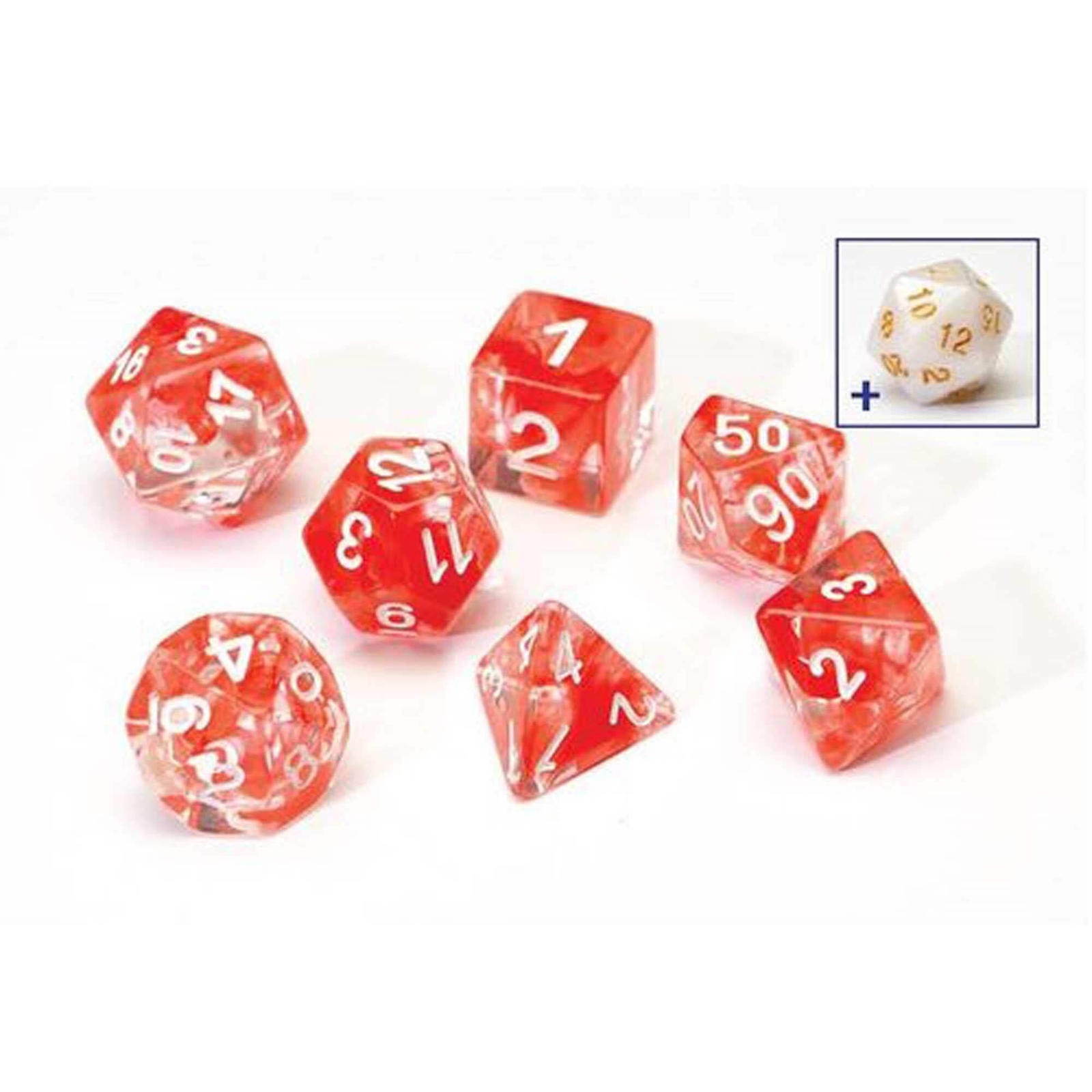 Red Cloud Transparent Poly Set Sirius Dice Gaming Accessory
