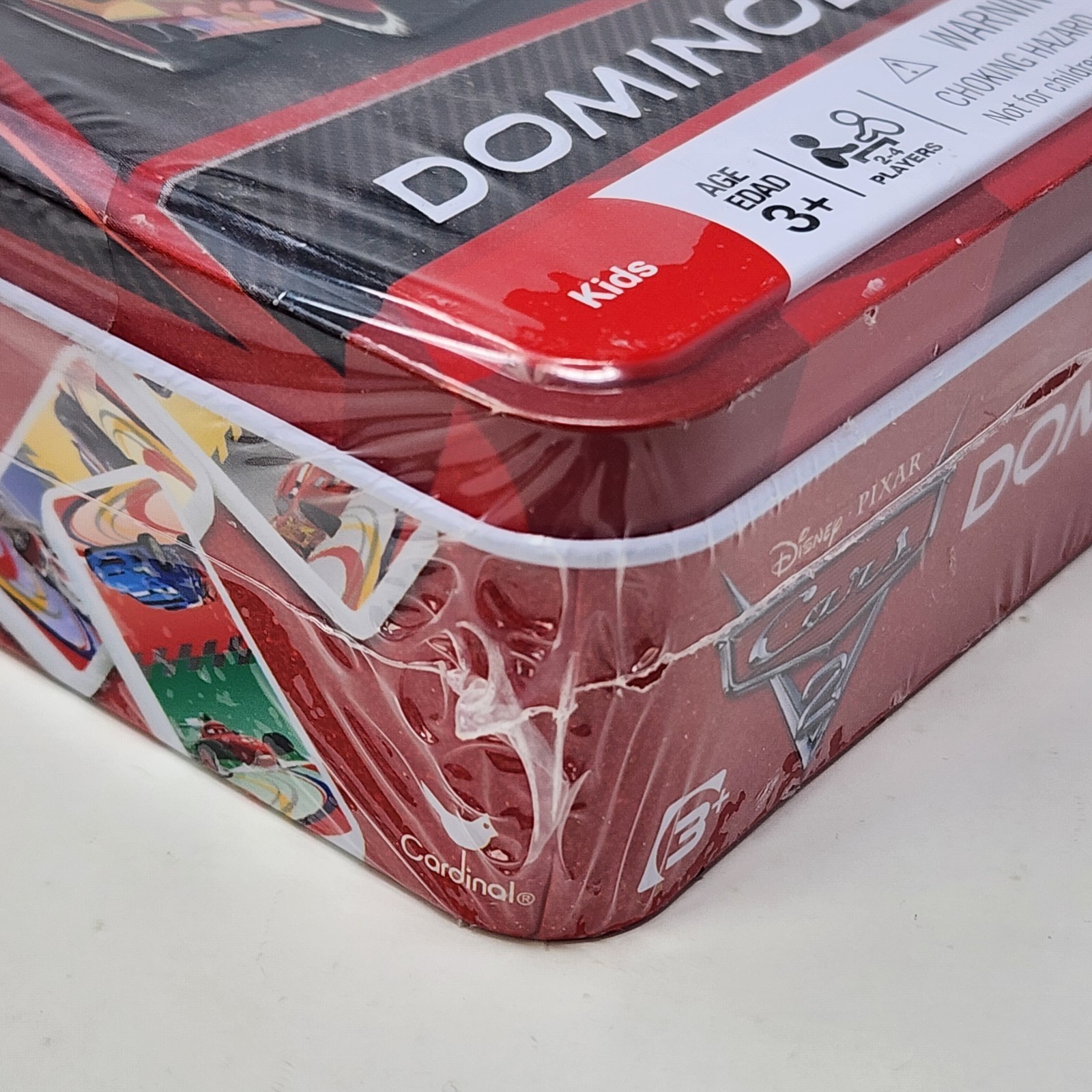Disney Pixar Cars 2 Dominoes Cardinal 28 Plastic Dominoes Factory Sealed Tin
