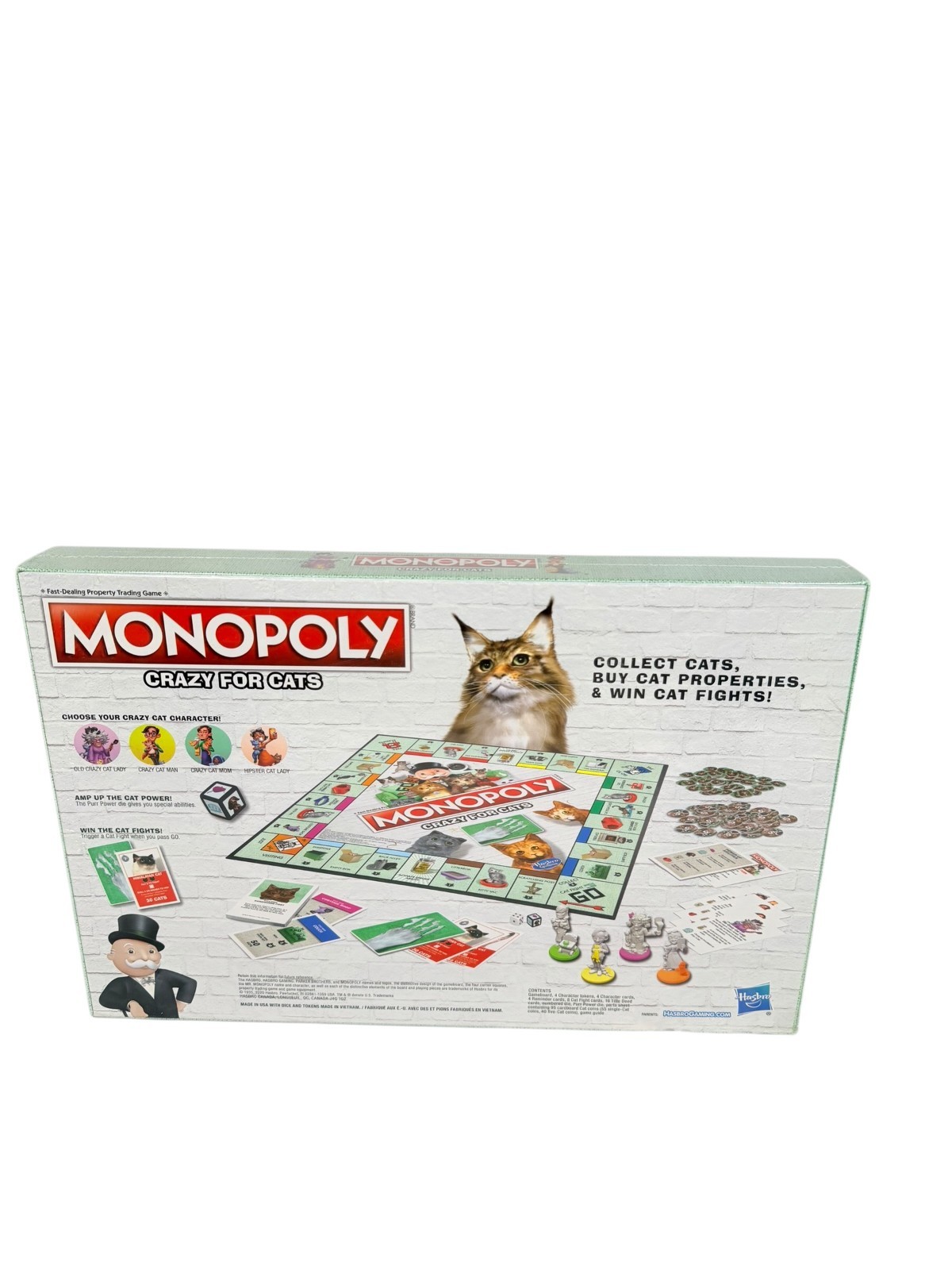 Monopoly Crazy for Cats Board Game Hasbro Cat Lover Edition New Family Game