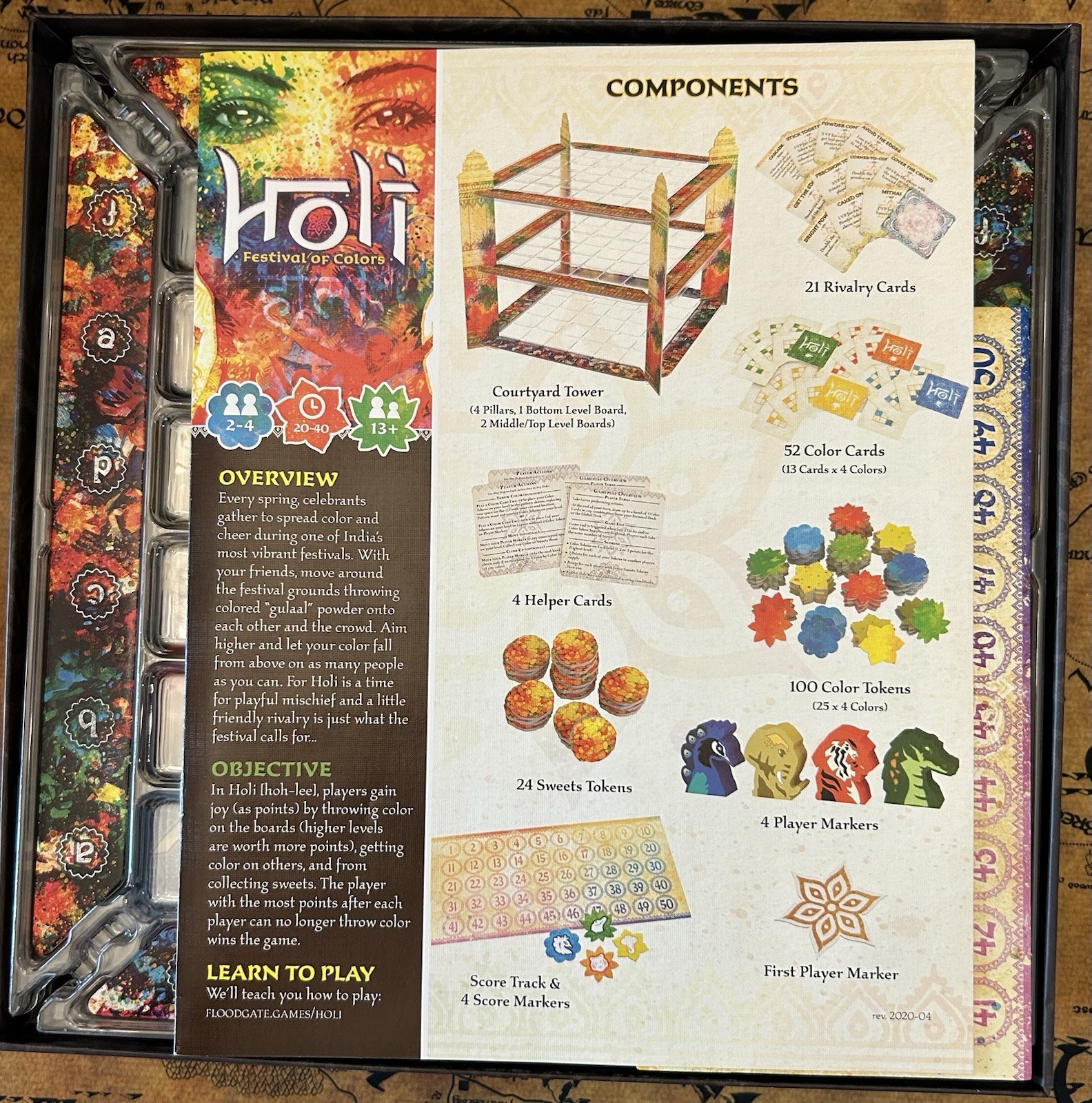 Holi: Festival of Colors Board Game KS Standard Edition Complete