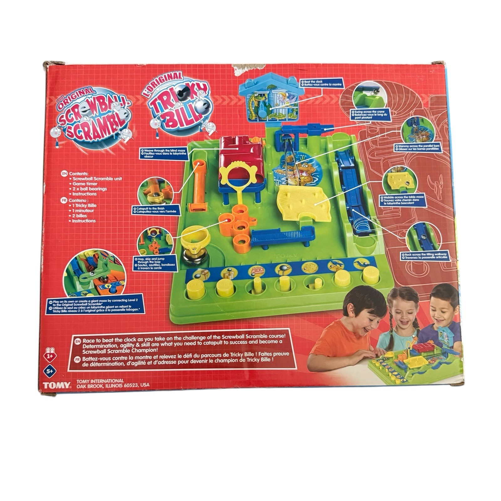 Tomy Screwball Scramble Obstacle Course Maze Board Game Incomplete