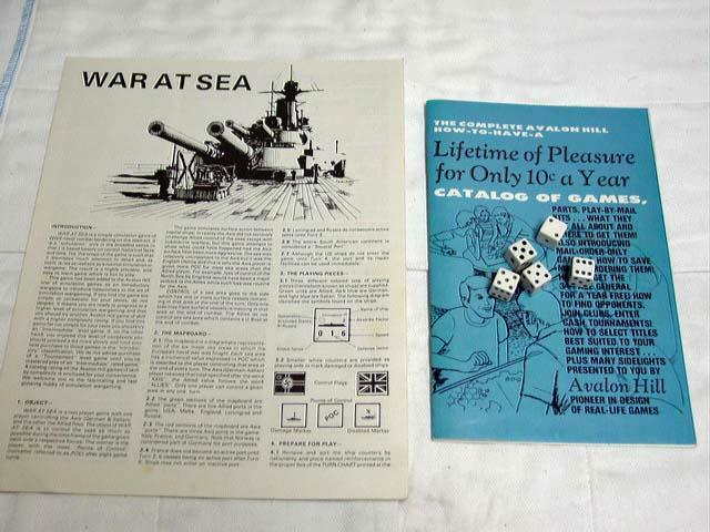Avalon Hill : WAR AT SEA game – Battle of Atlantic Royal Navy (Crain Collection)
