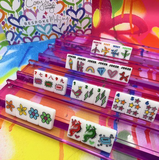 Western American Mahjong Set White Acrylic Portable Travel Mah Jong Tiles white