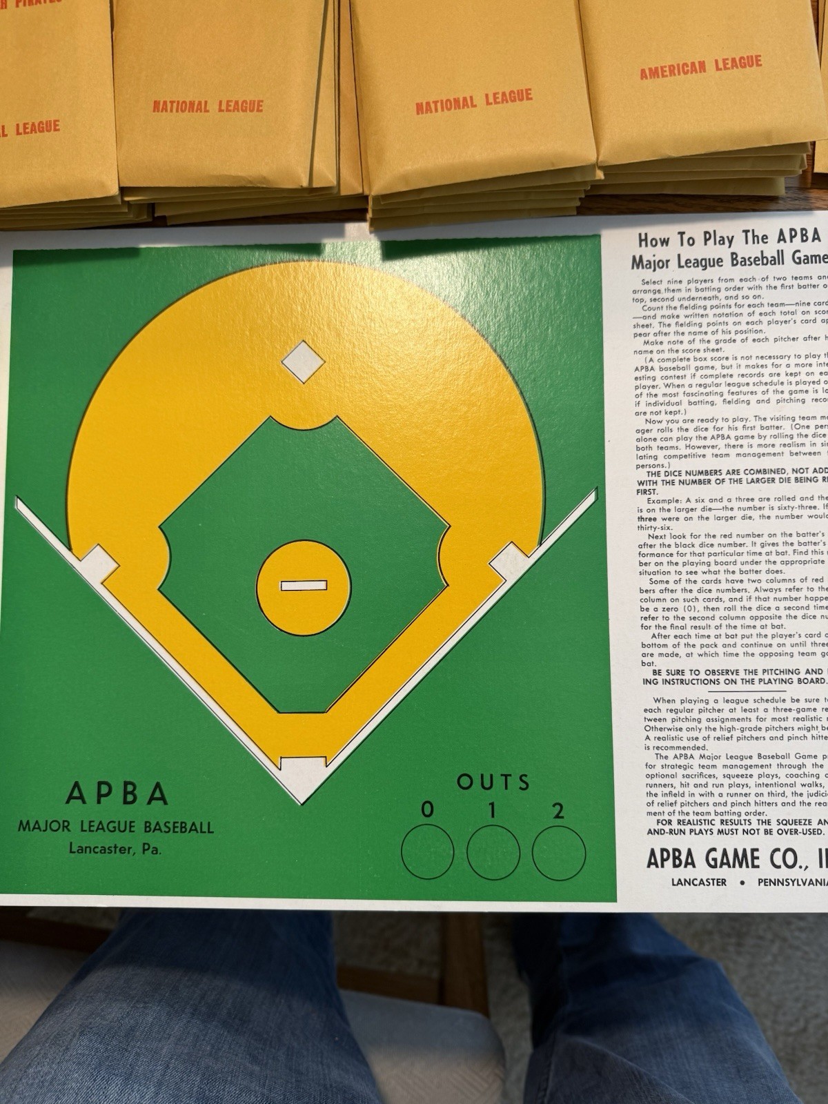 APBA Major League Baseball Board Game 1983 Partial Set