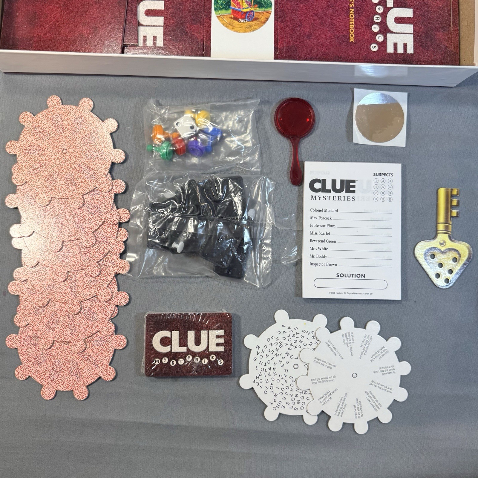 CLUE Mysteries 2005 Parker Brothers Decoding Detective Board Game 100% Complete
