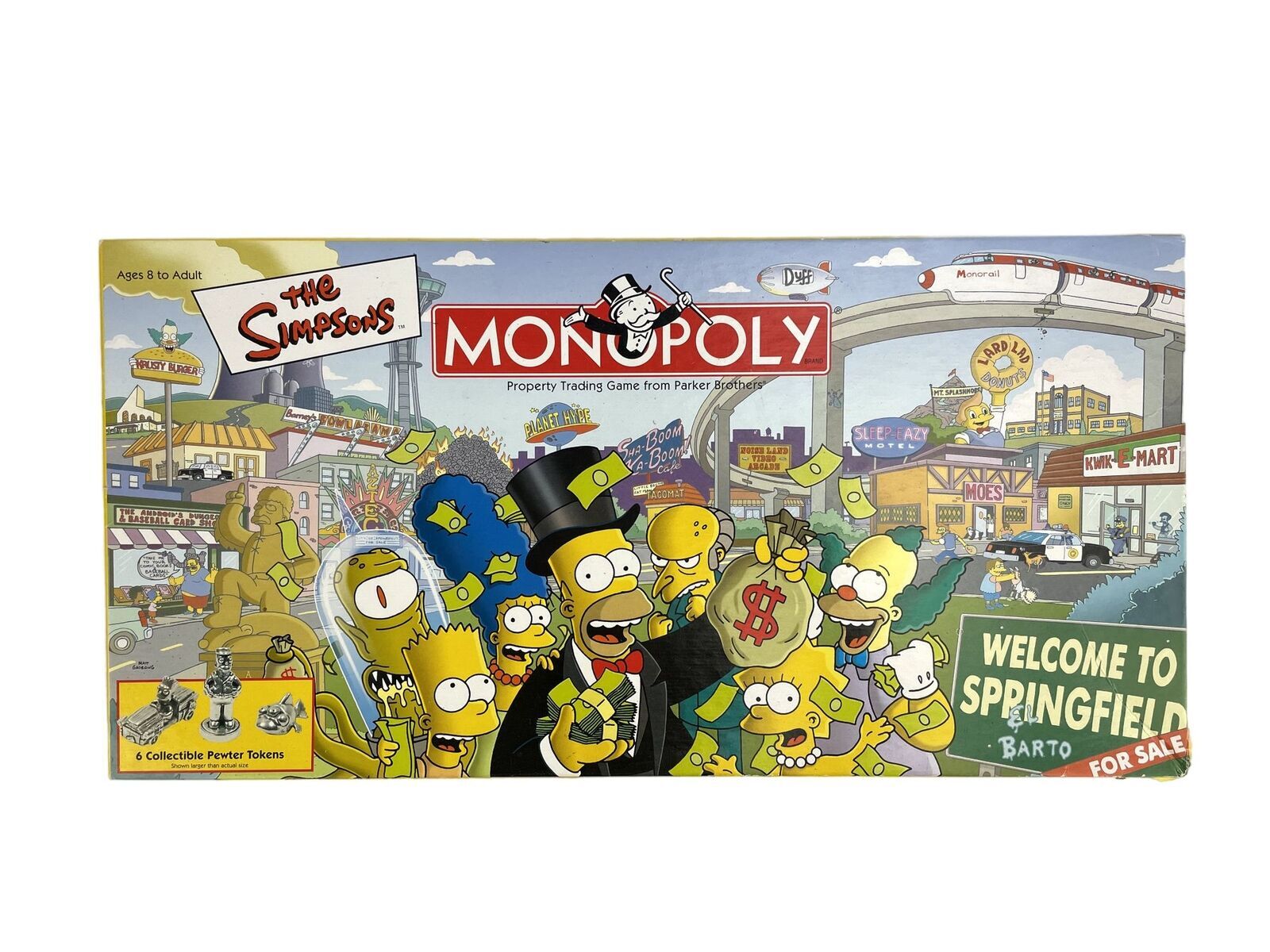 2001 Hasbro Monopoly The Simpsons Edition Complete in Box – Brand New! Sealed