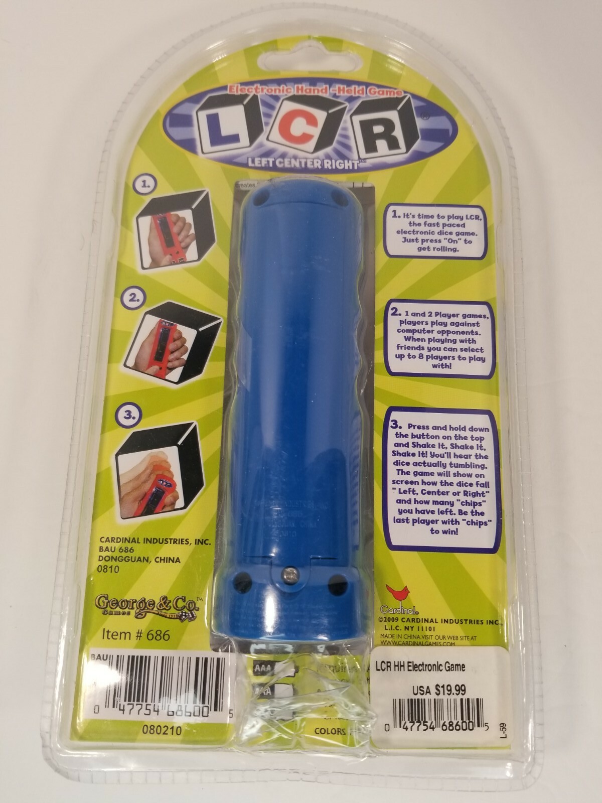 Electronic Hand-Held Game LCR Left Center Right 2009 Cardinal Blue Color NIP
