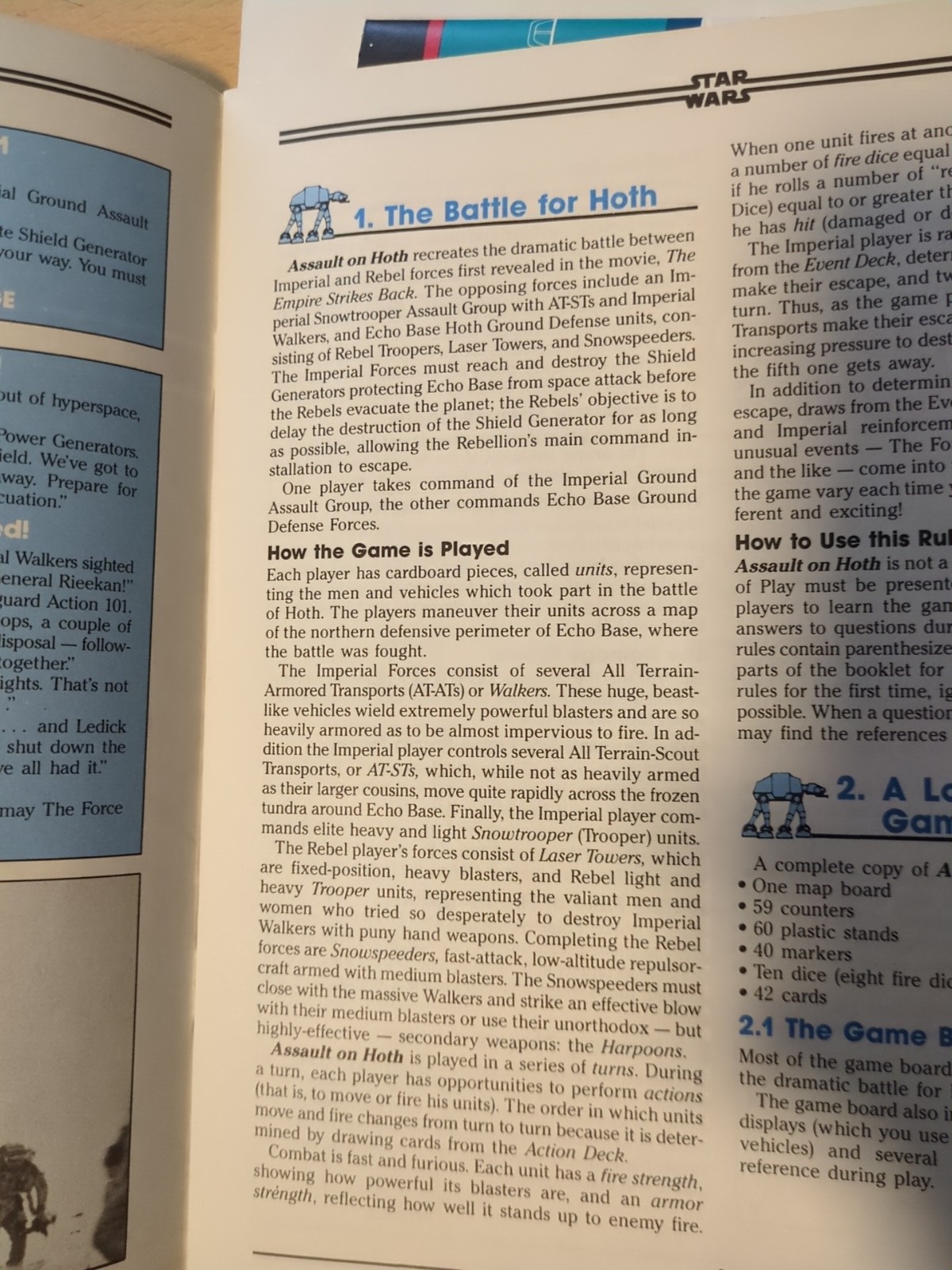 West End Games Star Wars Assault On Hoth 1988 – Used, COMPLETE