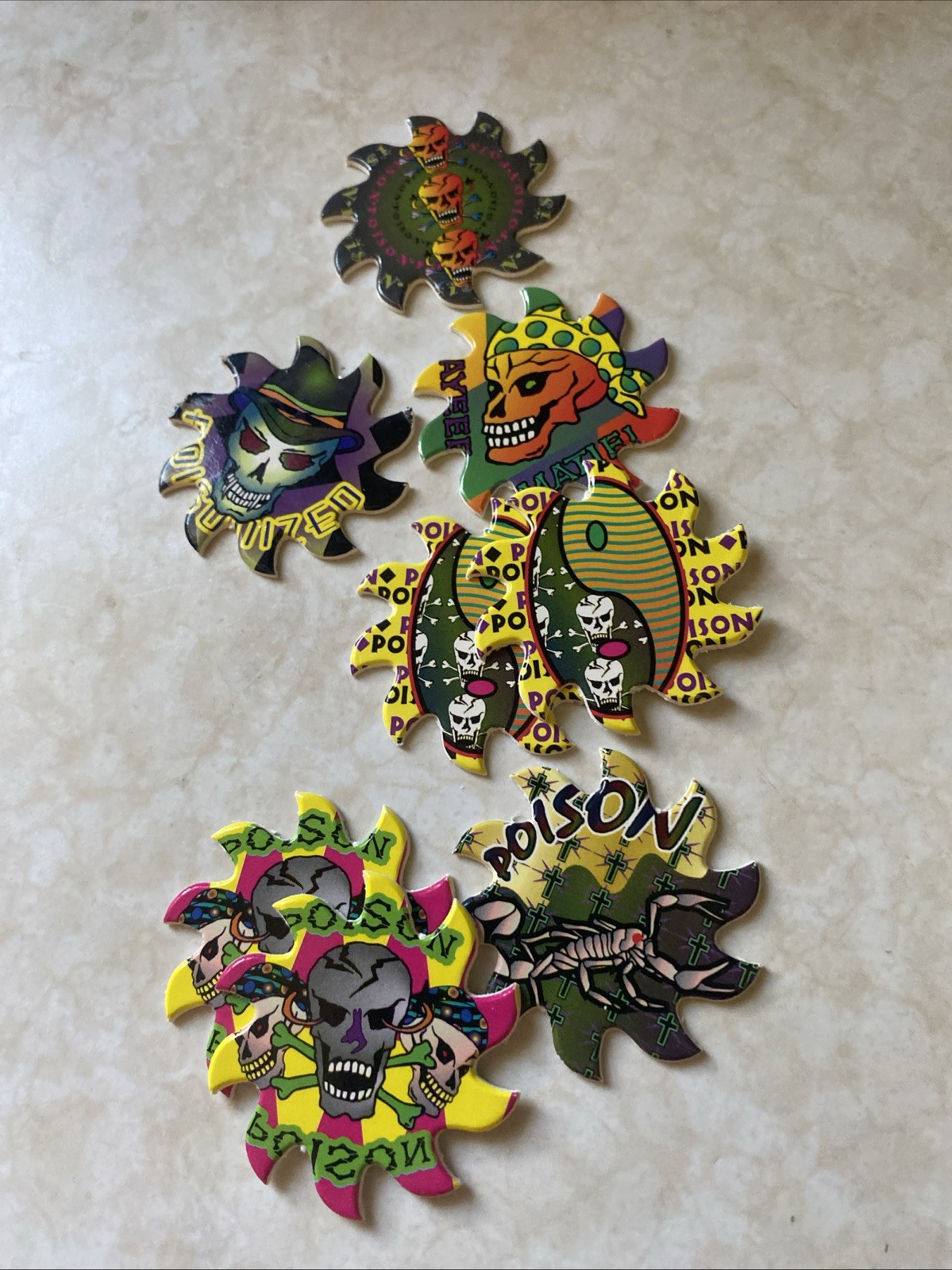 Pogs Collection Vintage 90s 50+ Lot with Container Poison Hologram Milk Caps