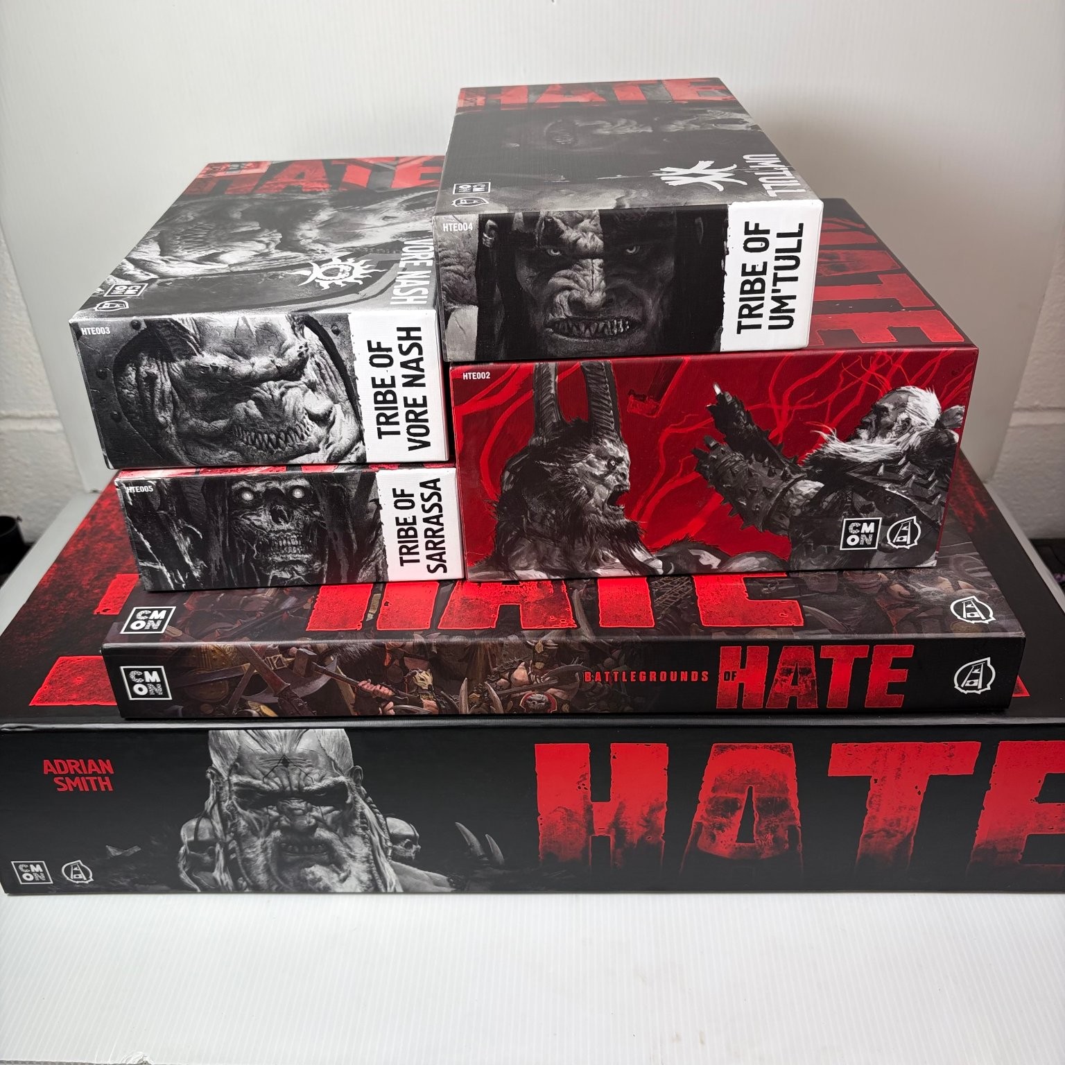 HATE Kickstarter Exclusive Board Game Tyrant Pledge Adrian Smith w/ 5 Expansions