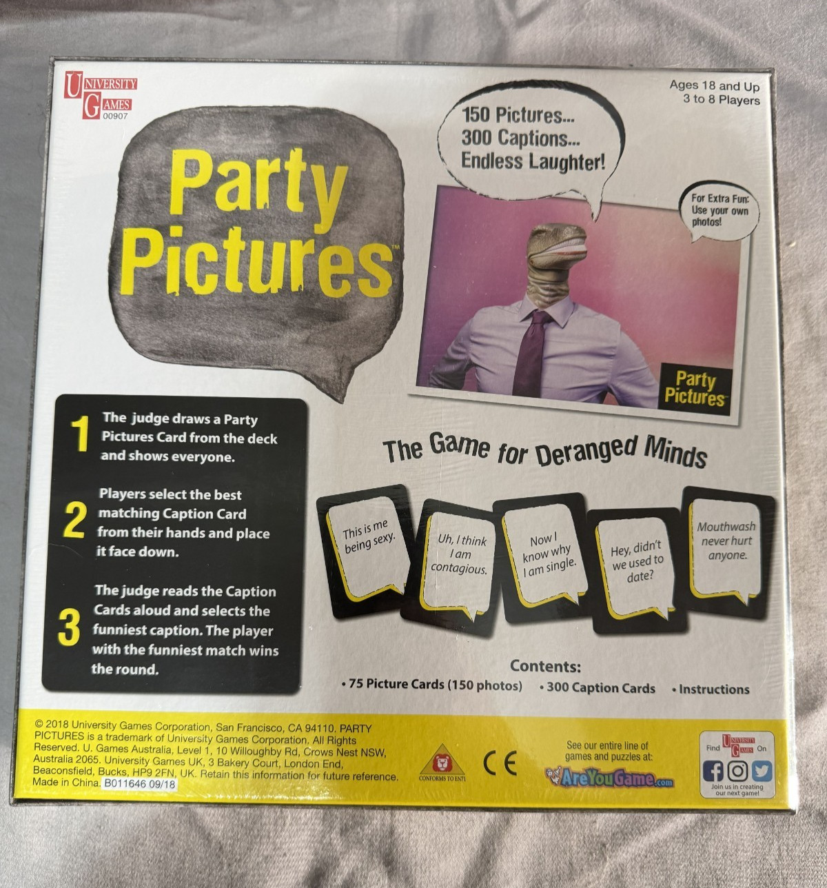 Party Pictures Board Game New Sealed University Games Adult Party Game