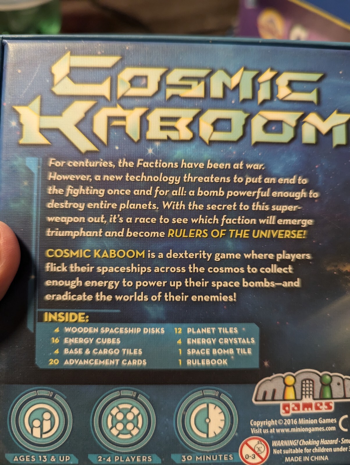 COSMIC KABOOM Board Game 100% COMPLETE 2016