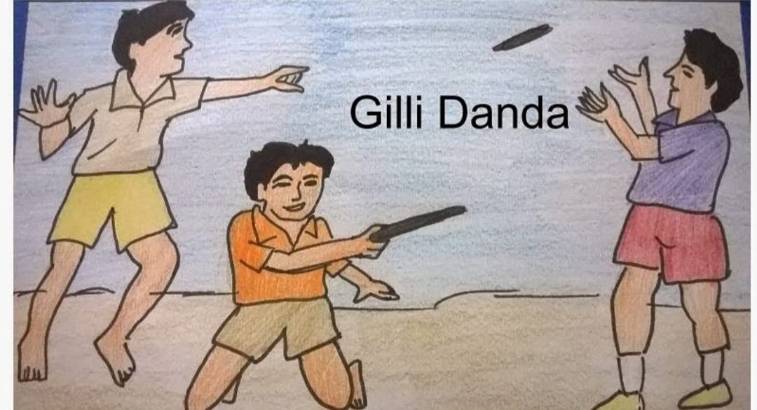 Wooden Gilli Danda The Stick and Peg Game for Kids & Family 5 Years & up