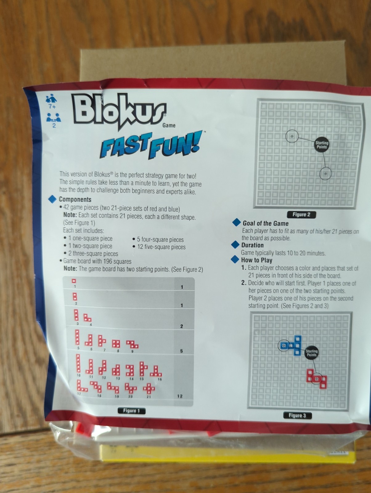 Blokus Fast Fun Strategy Board Game Mattel Games 2 Player Red Blue Pieces