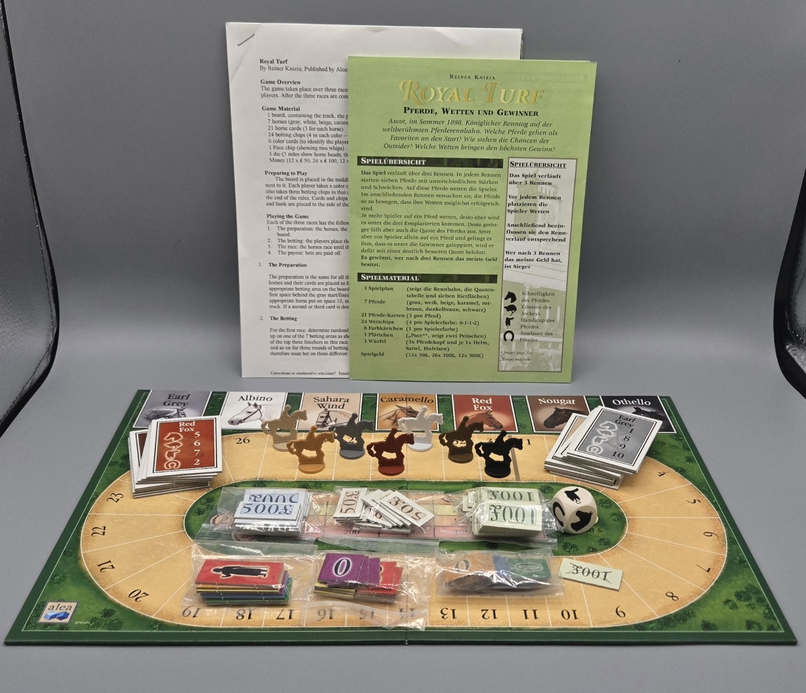 Royal Turf – Reiner Knizia – German Edition w/ English Rules – Nice Condition