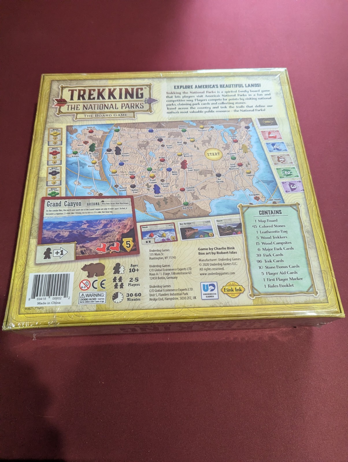 Underdog Games Trekking National Parks Board Game Second Edition Mensa Select