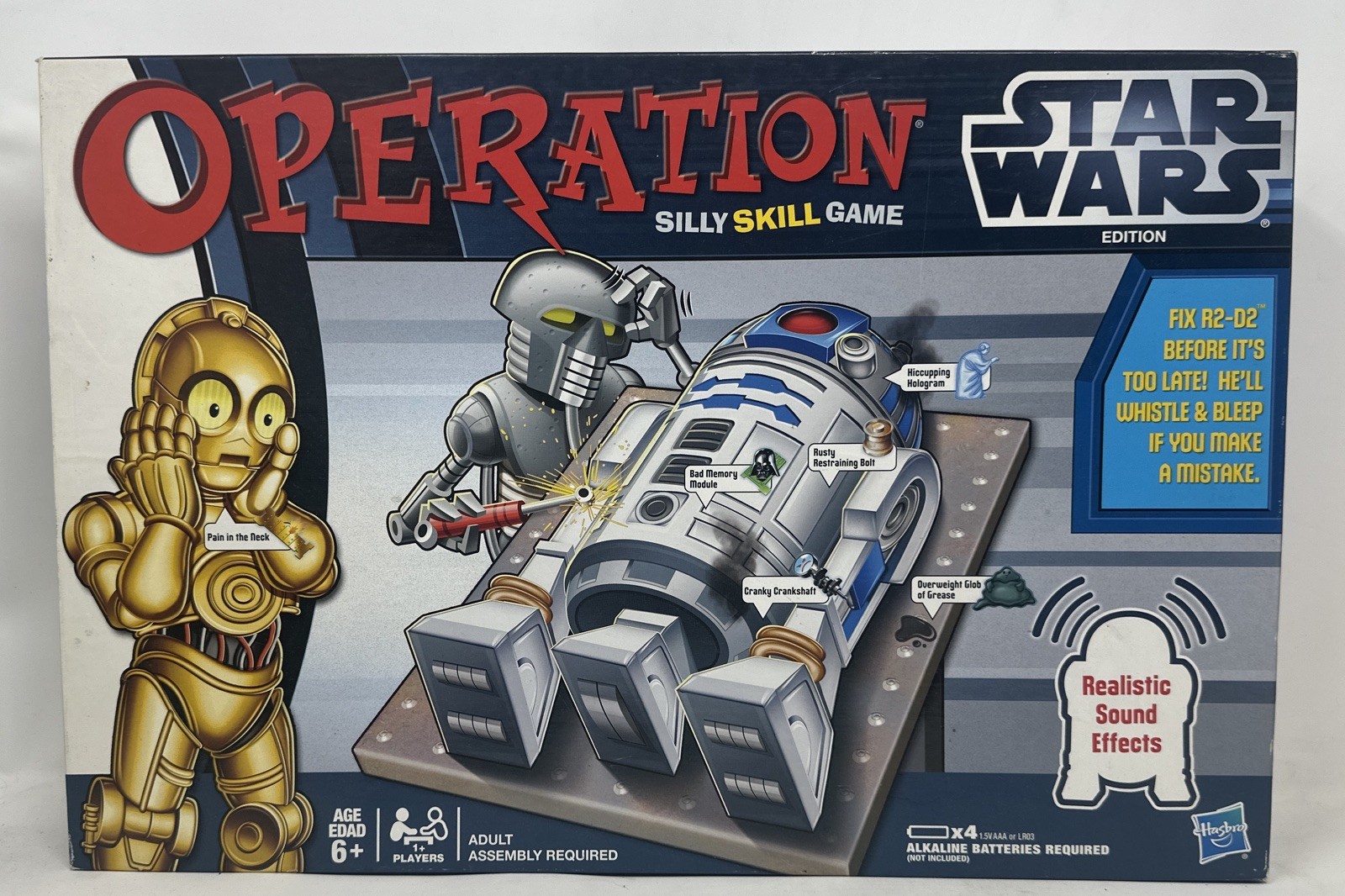 Operation Star Wars R2-D2 Board Game Complete Tested Working Hasbro 2012 Clean!