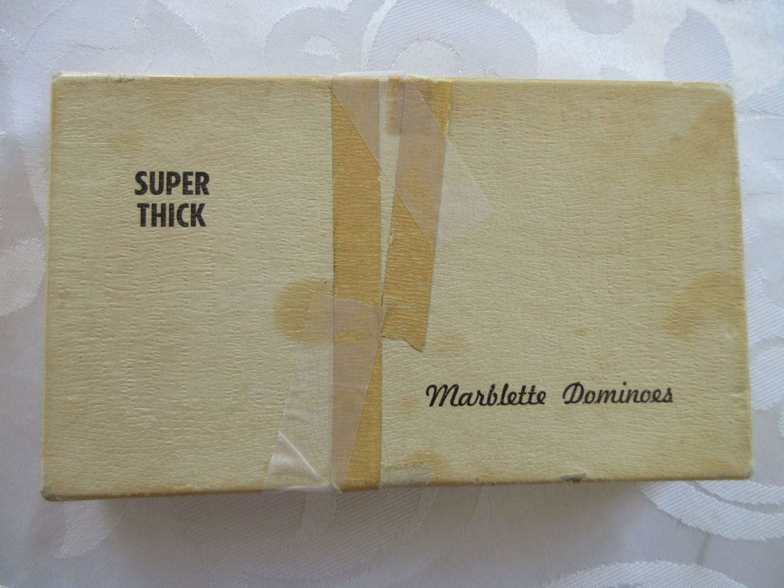 Vtg Puremco Super Thick 1/2” Marblelike Black Professional Dominoes USA #816