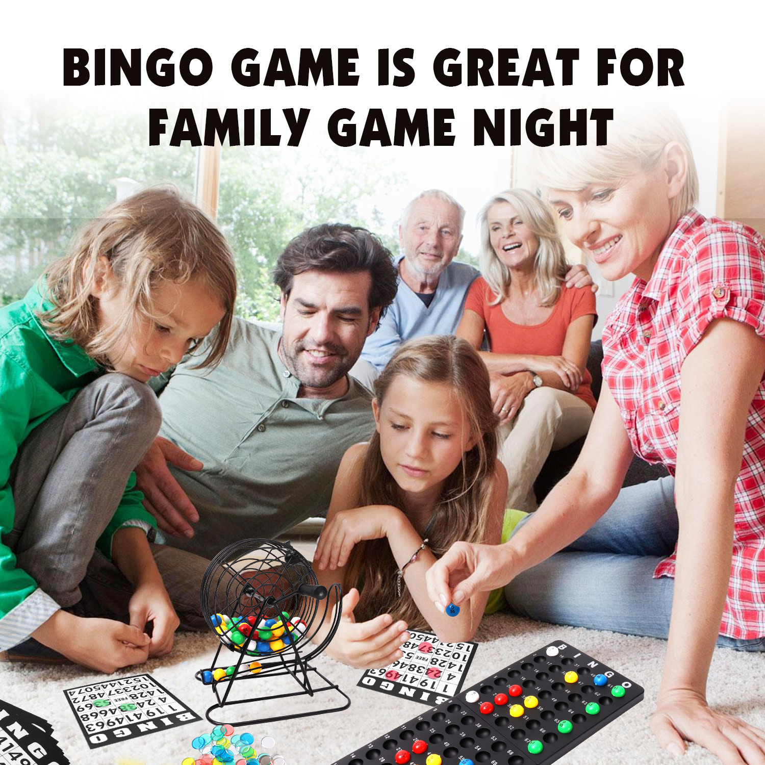 Deluxe Bingo Game Set w/Metal Bingo Cage Perfect for the Whole Family FriendsANY