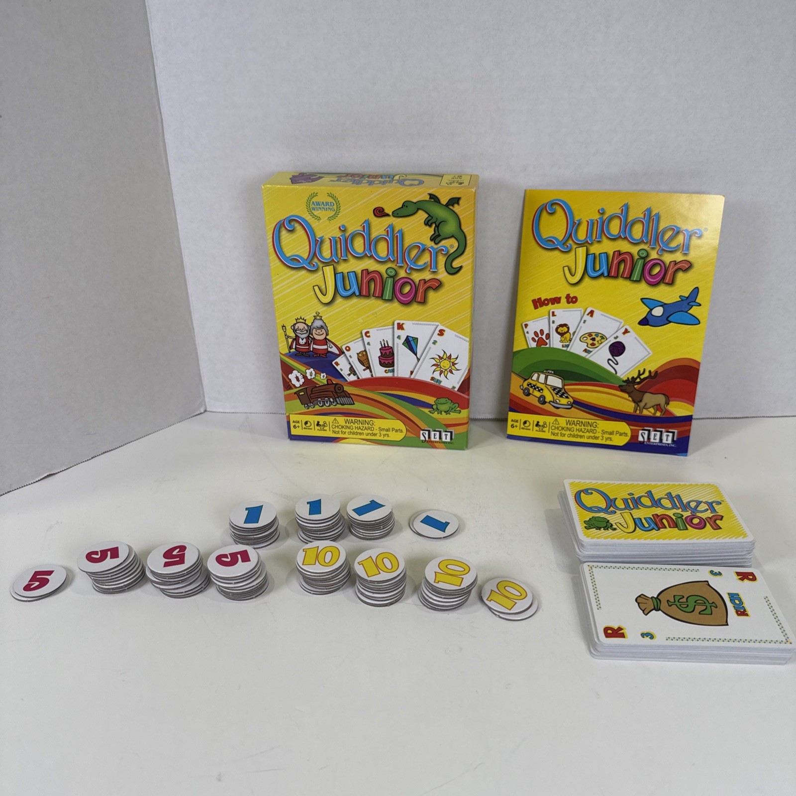 Quiddler Junior Set Enterprises Inc Game COMPLETE Ages 6+ Word Game Vocabulary