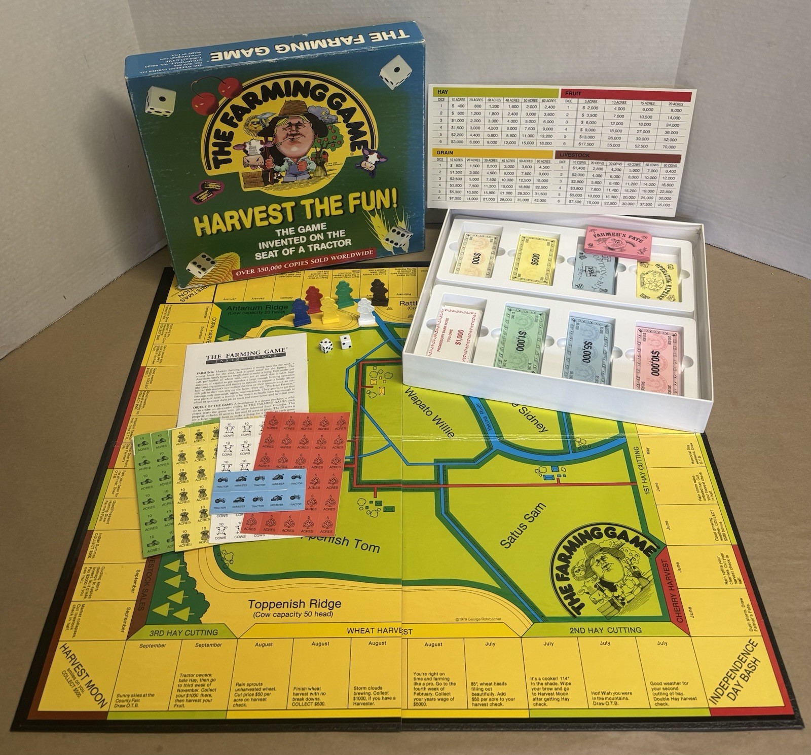 Vintage The Farming Game, Harvest the Fun! By Weekend Farmer Board Game Complete