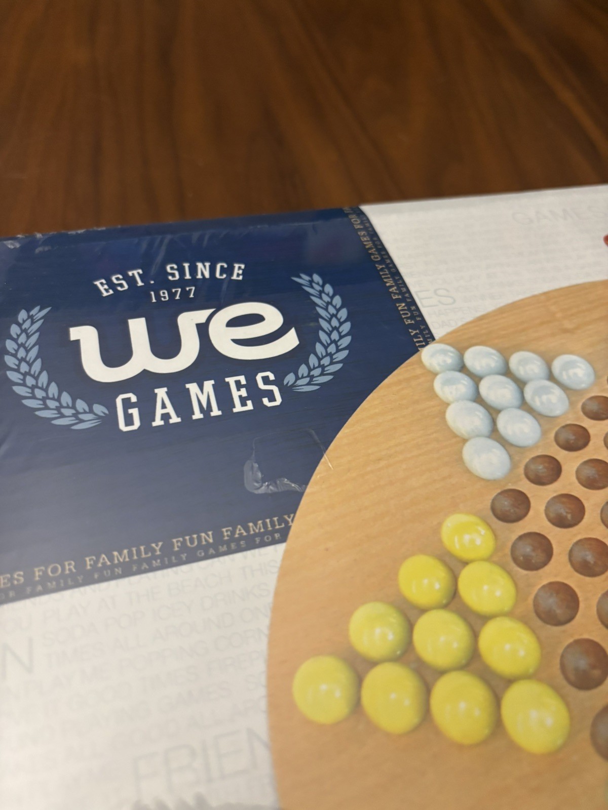 WE Games Solid Wood Chinese Checkers Set Glass Marbles 11.5 Inch NEW Sealed ‘07
