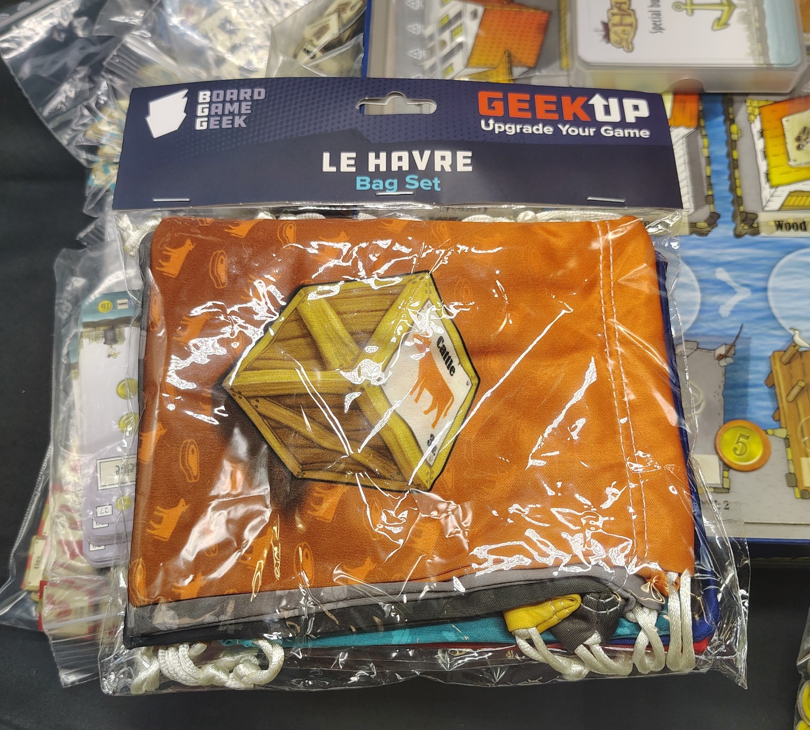 Le Havre board game from Lookout Games + Essen Promos & GeekUp Bag Set