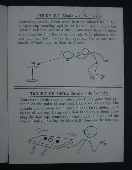 1954 How to Play Beat the Clock Game Manual Goodson Todman Lowell Toy Corp
