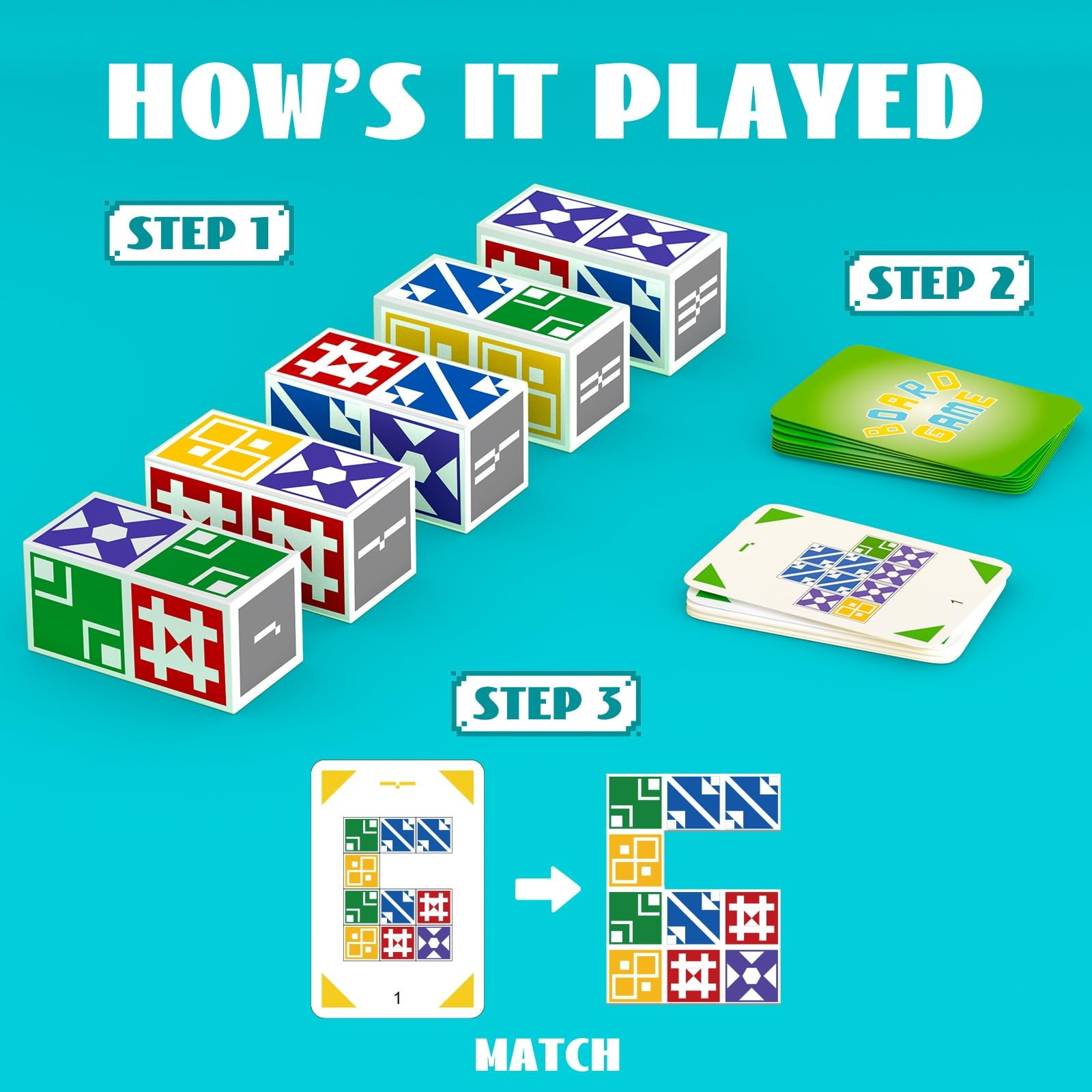 Family Matching Game for Kids & Adults, Block Puzzle Board Games for Boys & Girl