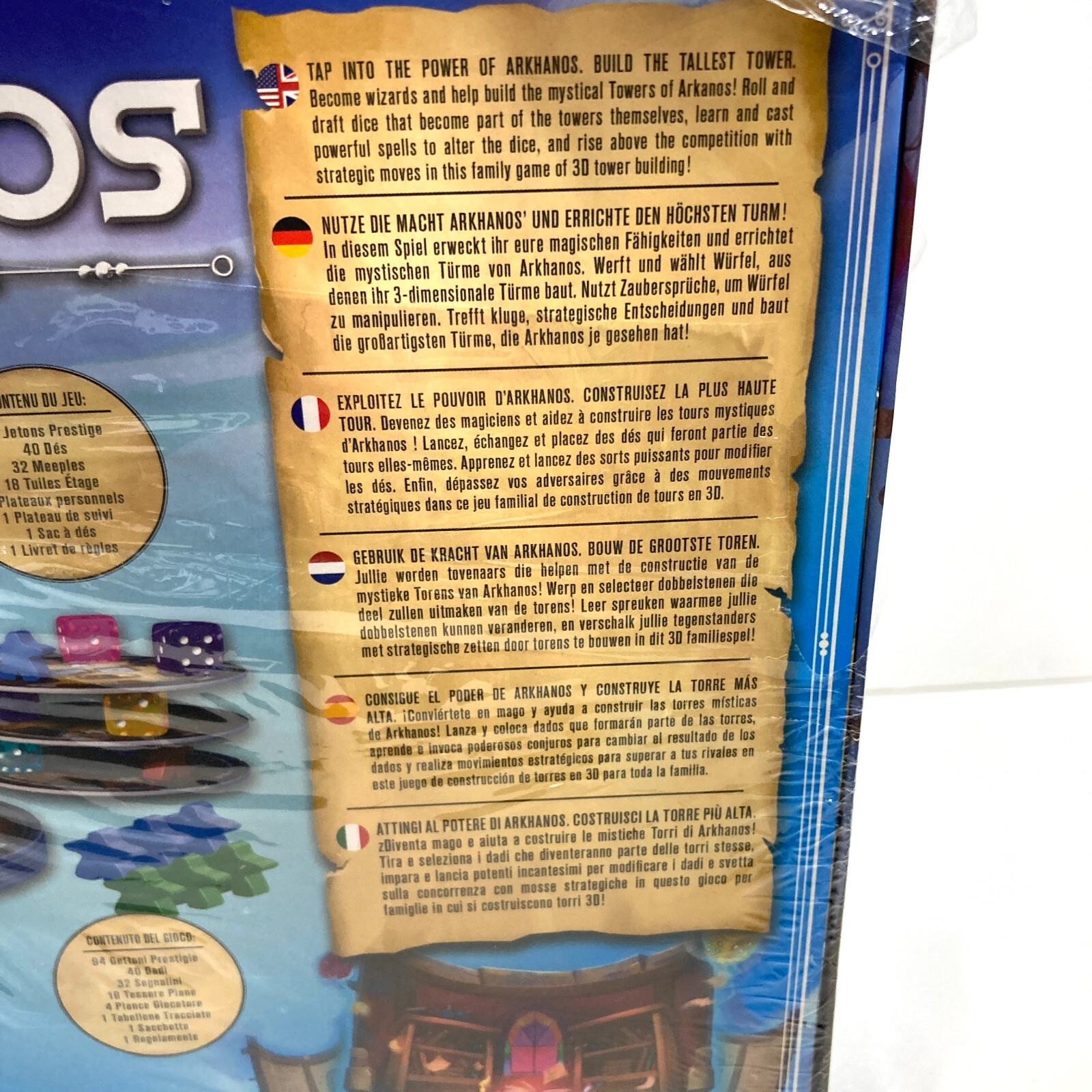 THE TOWERS OF ARKHANOS BOARD GAME idw English Multilingual 2019 NEW*RippedShrink