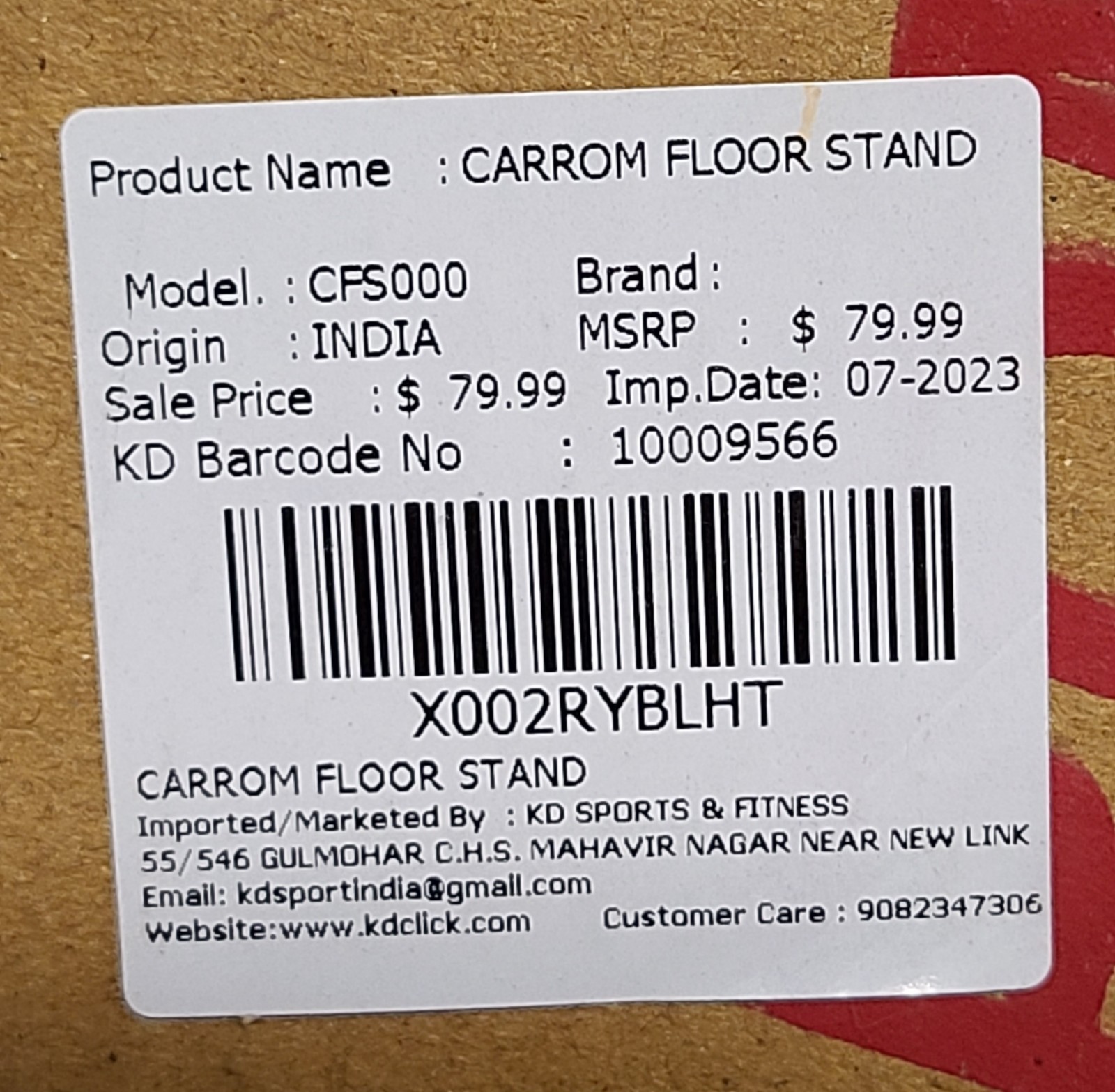 Carrom Floor Stand By KD Sports And Fitness