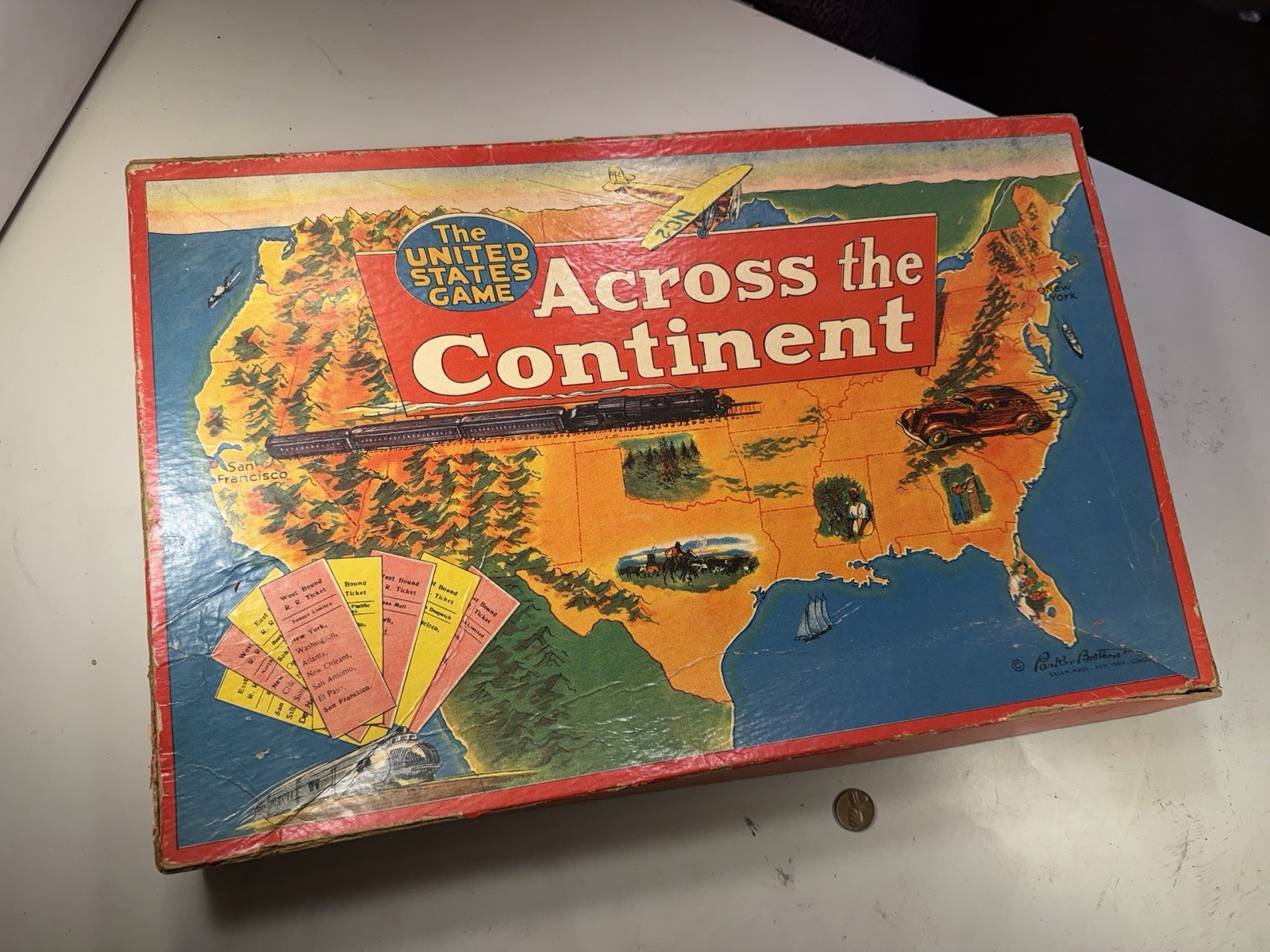 1935 Across The Continent Game – Parker Brothers – The United States Game
