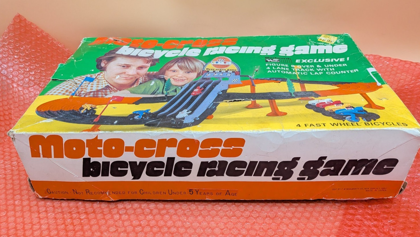 Vintage Woolworth / Tomy Moto Cross Bicycle Racing Game in Original Box