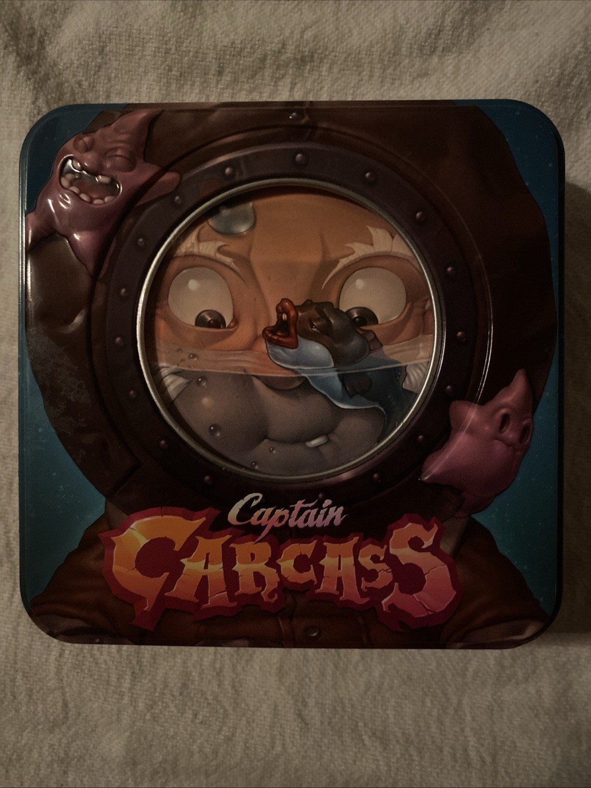 Captain Carcass Game. Tin Box . Mayday Games Dead Man’s Draw. Complete