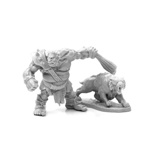 Reaper Miniatures – 77939 – Hill Giant Hunter & Dire Lion – Bones DHL
