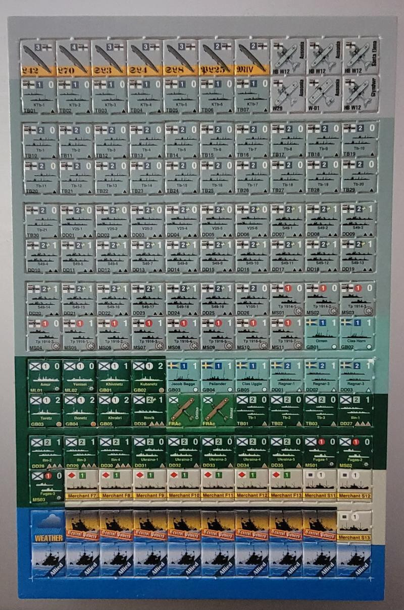 Avalanche Press The Great War at Sea II Countersheets Counters Only ct3
