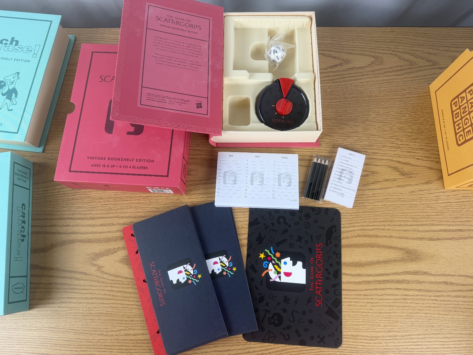 Collection of 8 Vintage Bookshelf Games Linen Book by WS Game Company Open Box